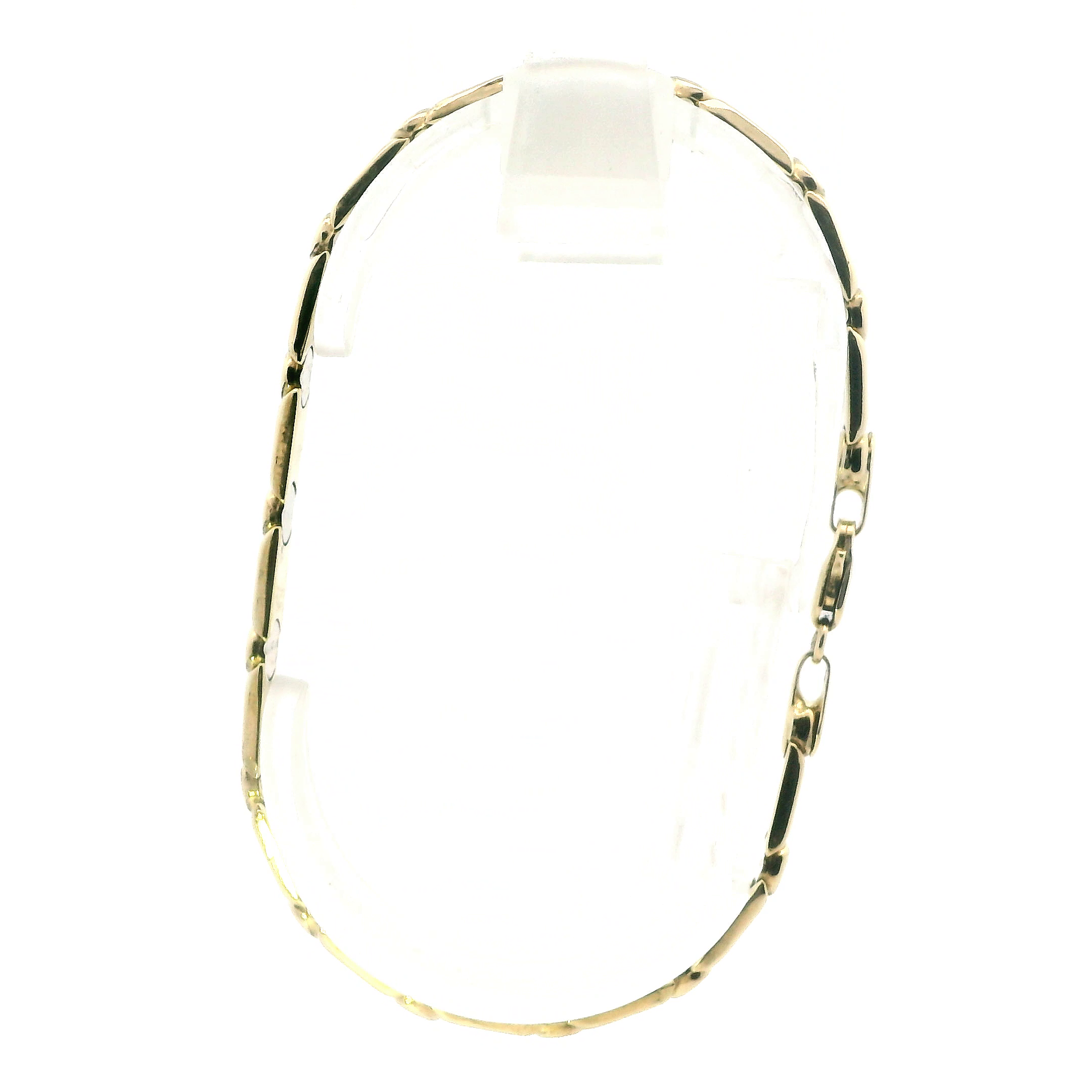 14K Yellow Gold Bar & Circle Bracelet