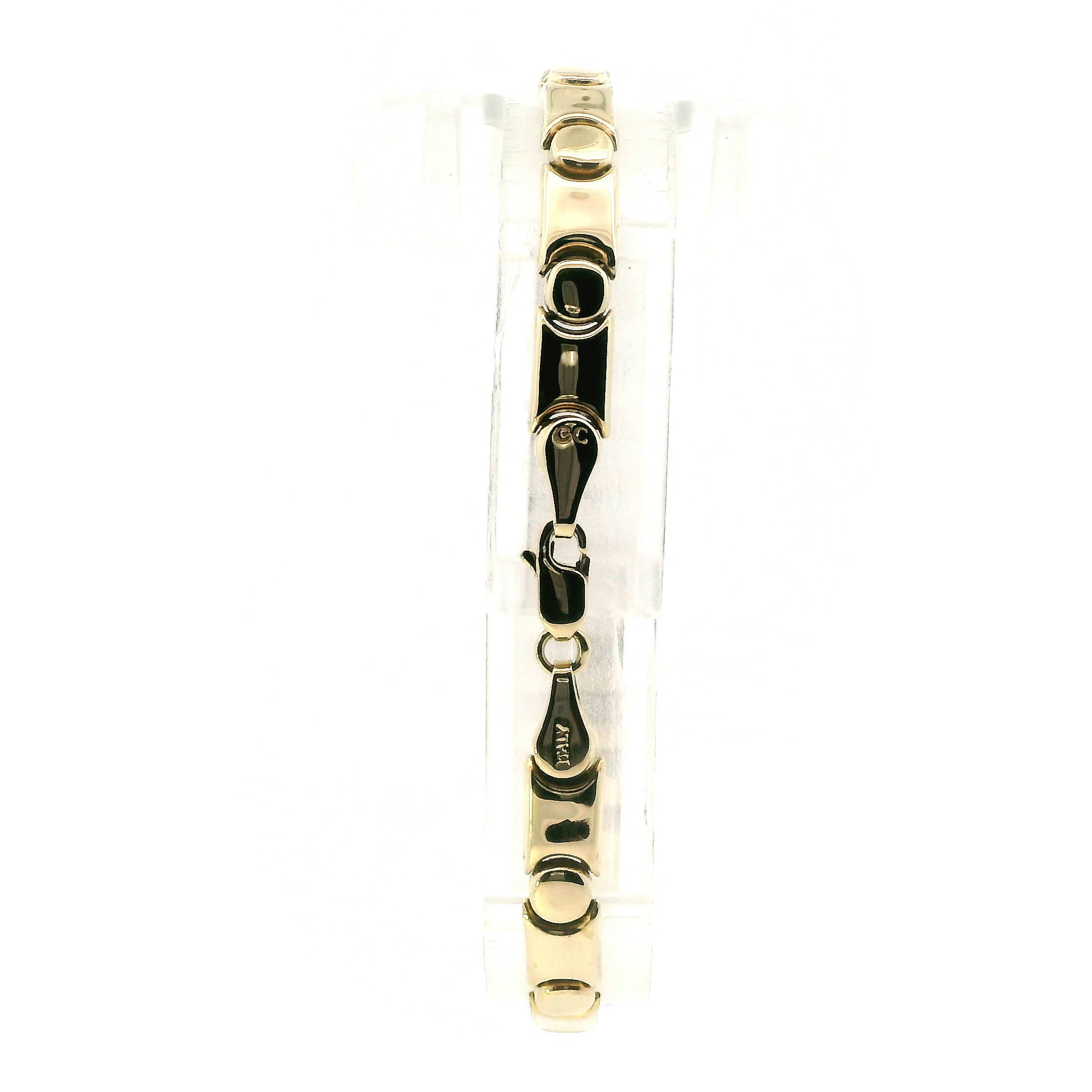 14K Yellow Gold Bar & Circle Bracelet