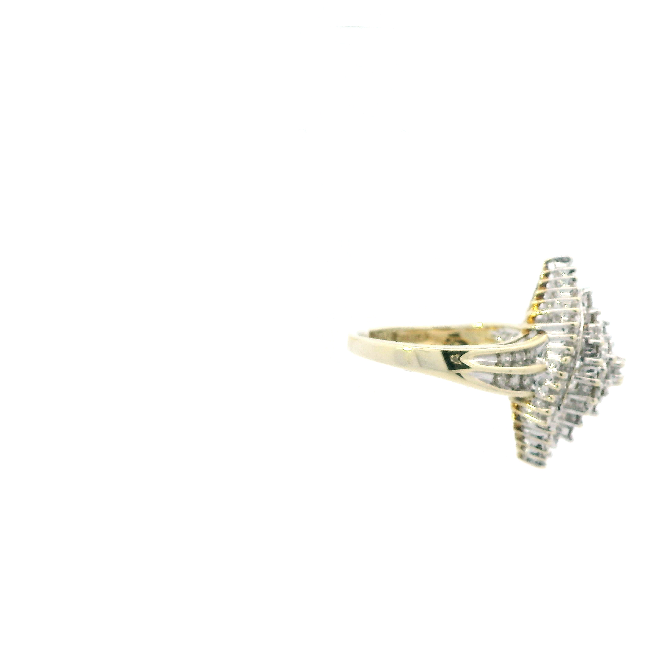 10K White Gold Diamond Womens Ring -  0.59ct