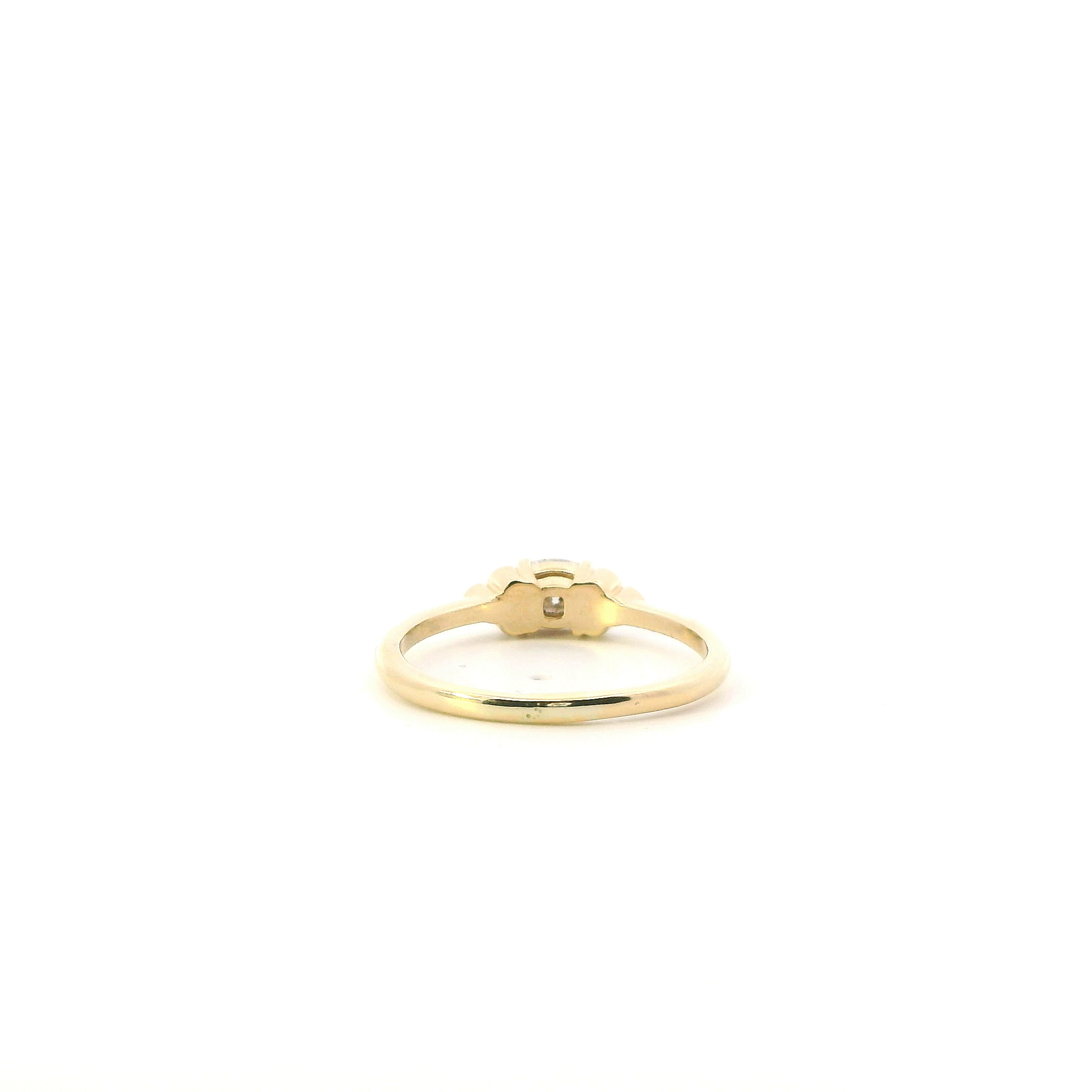 14K Yellow Gold Diamond & Cush Moissanite Women's Ring - 0.13ct