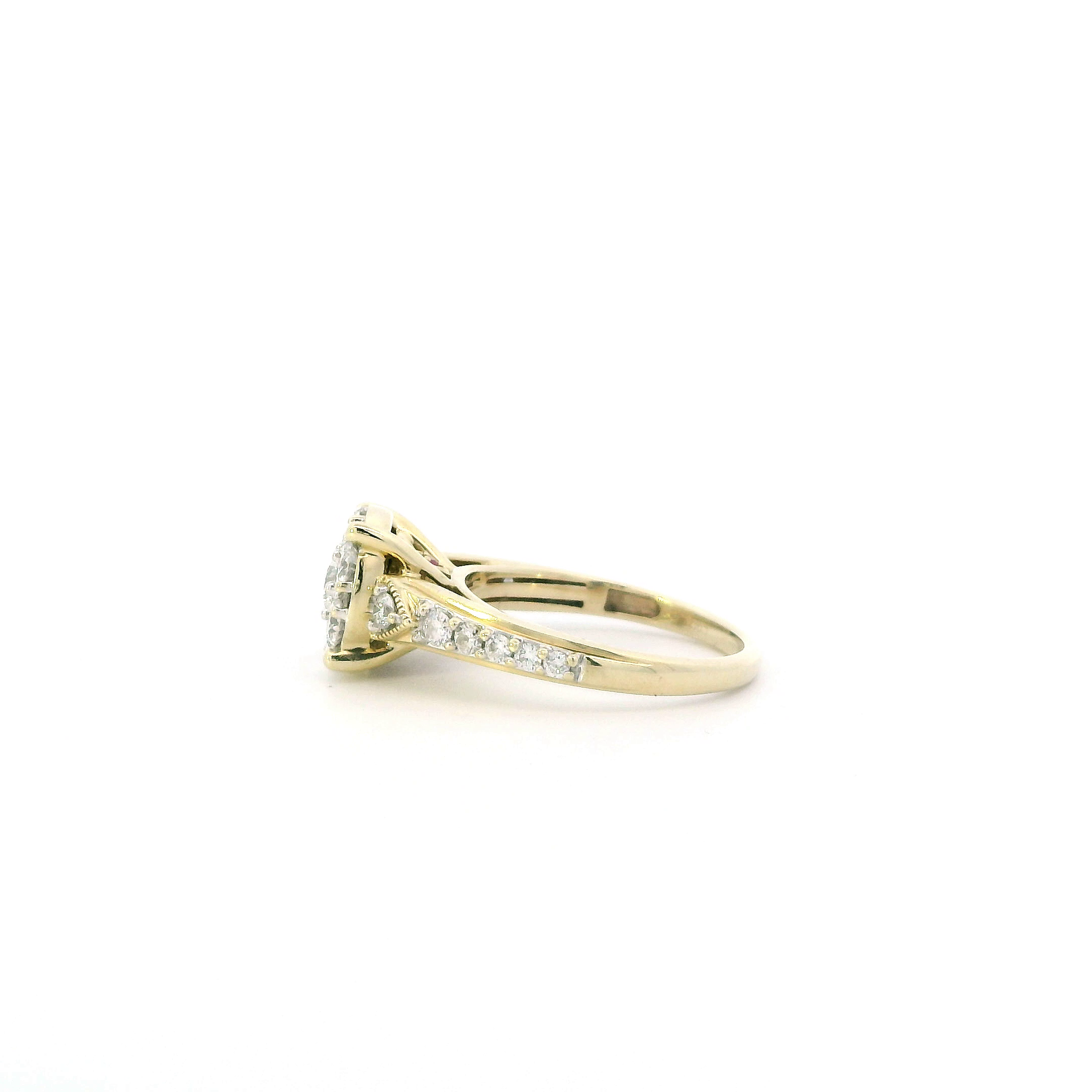 10K Yellow Gold Diamond & Pink Sapphire Ring - 1.02ct