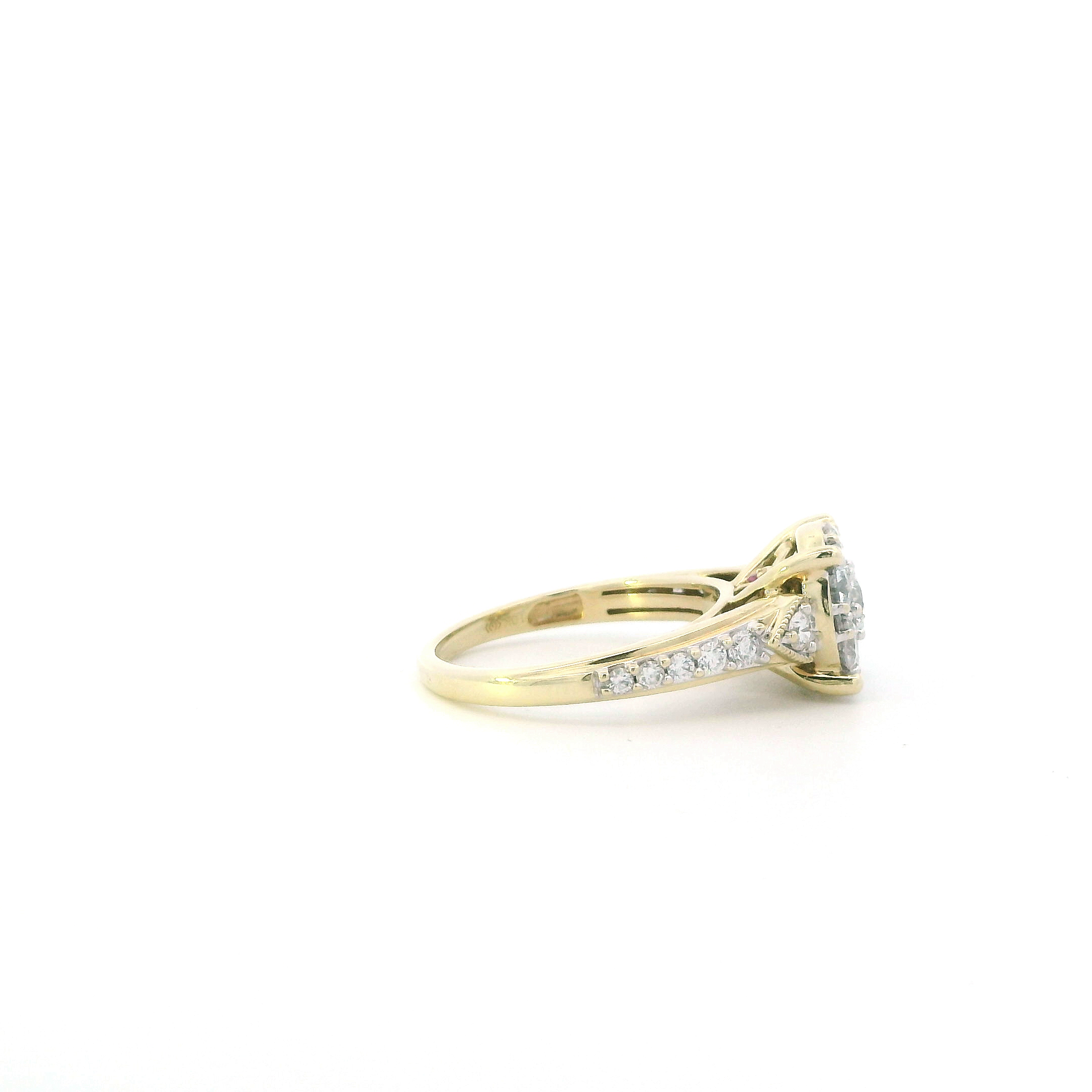 10K Yellow Gold Diamond & Pink Sapphire Ring - 1.02ct