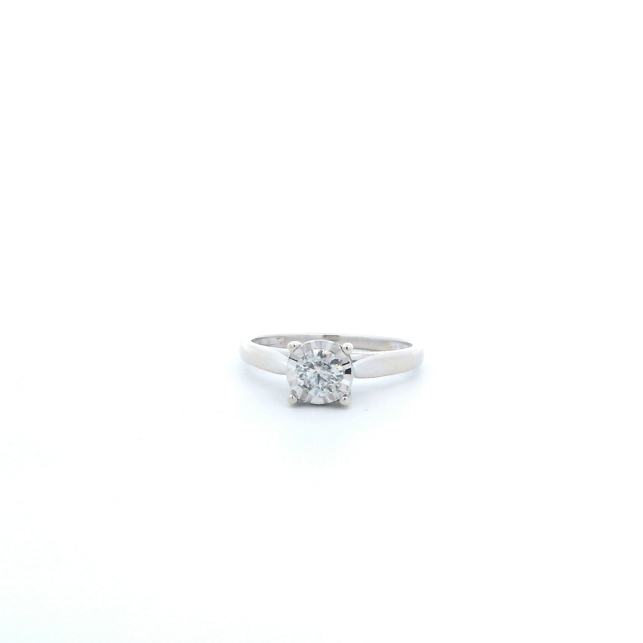 10K White Gold Diamond Womens Ring - 0.54ct