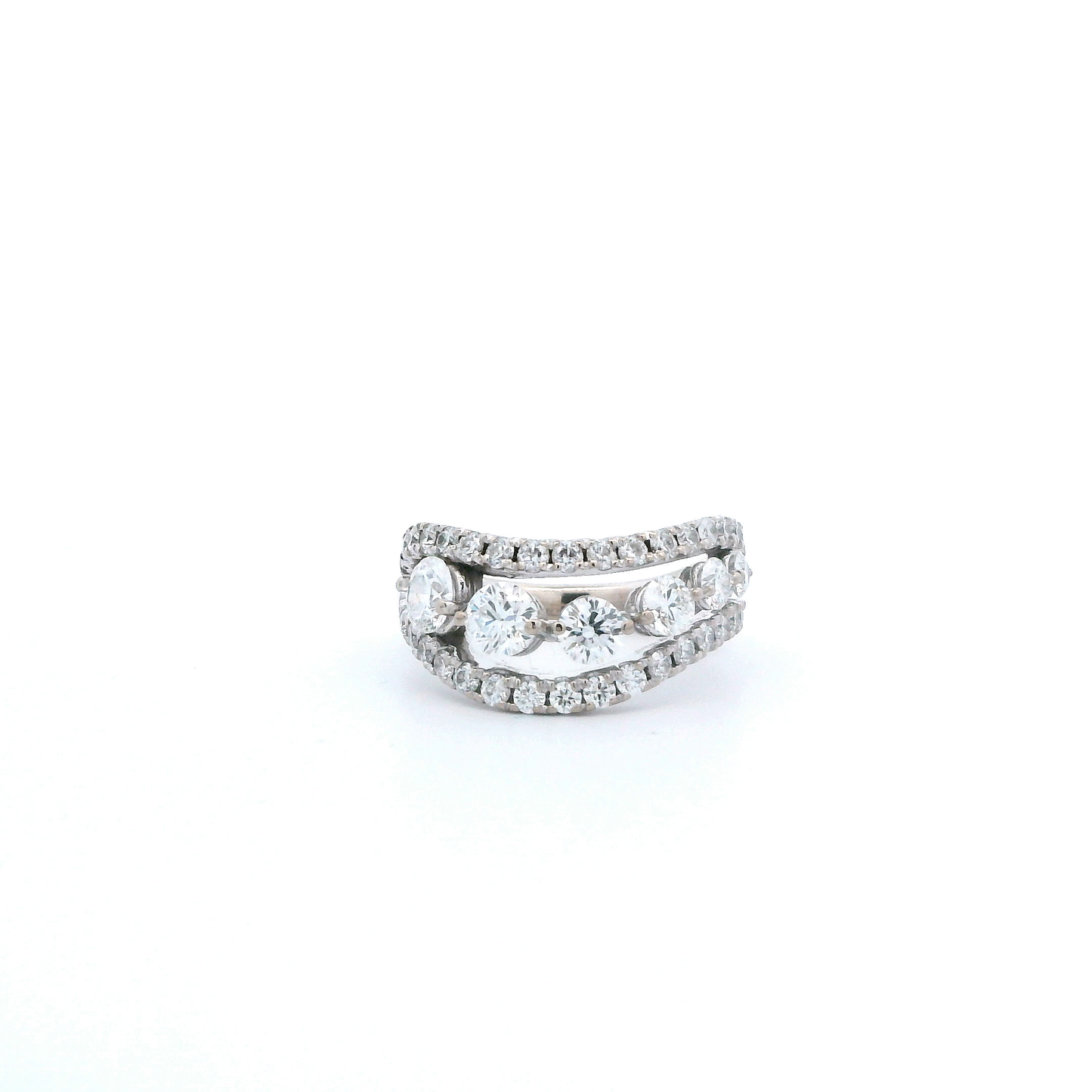 18K White Gold Diamond Womens Ring - 1.98ct