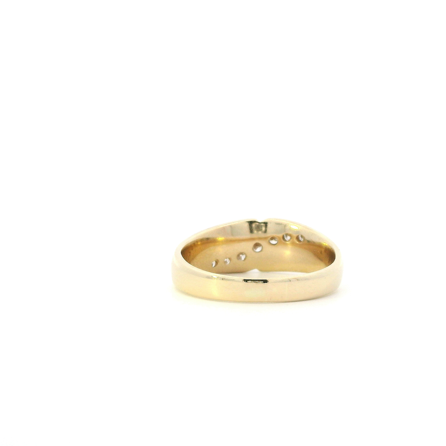 14K Yellow Gold Diamond Mens Ring - 0.49ct
