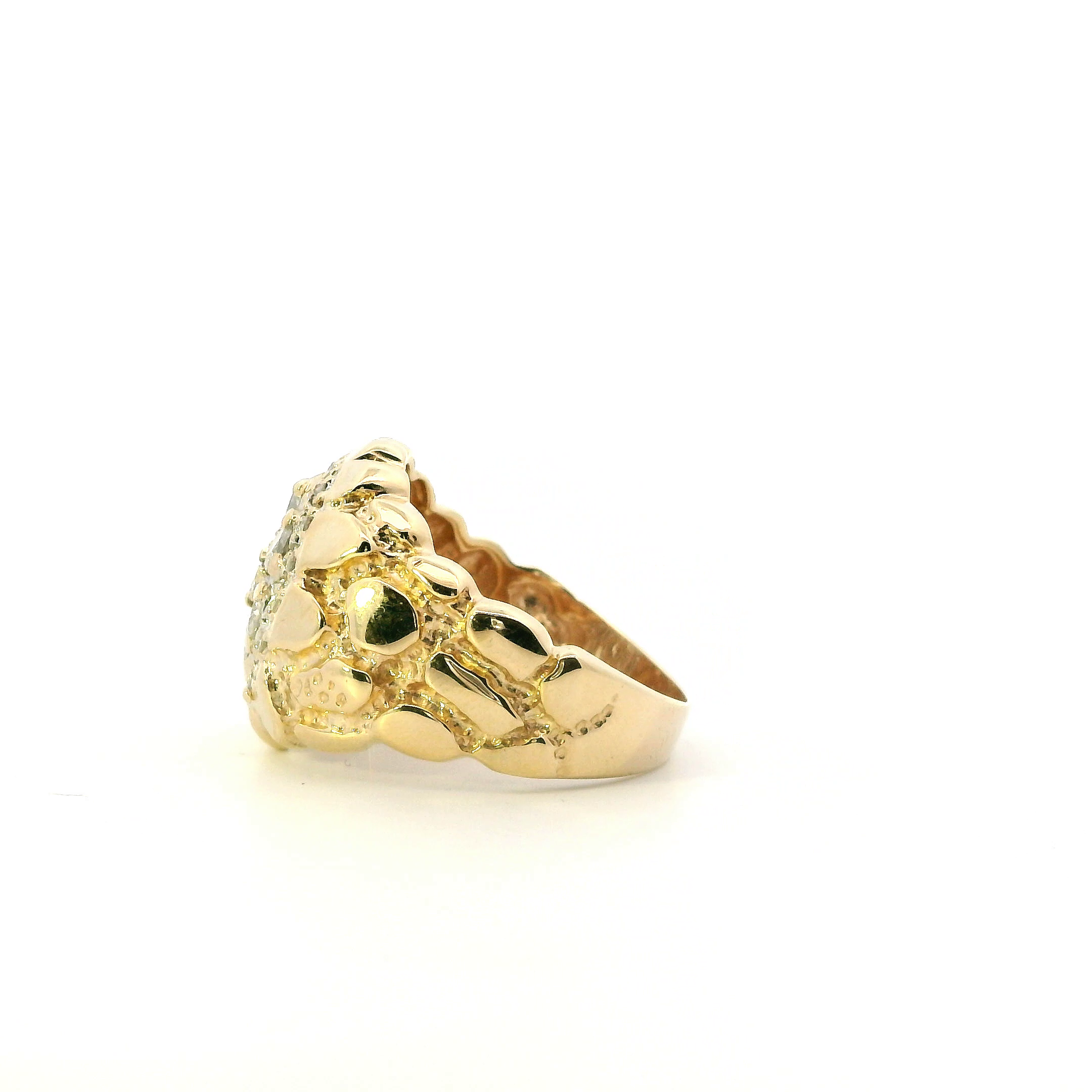 14K Yellow Gold Diamond Mens Ring - 1.08ct