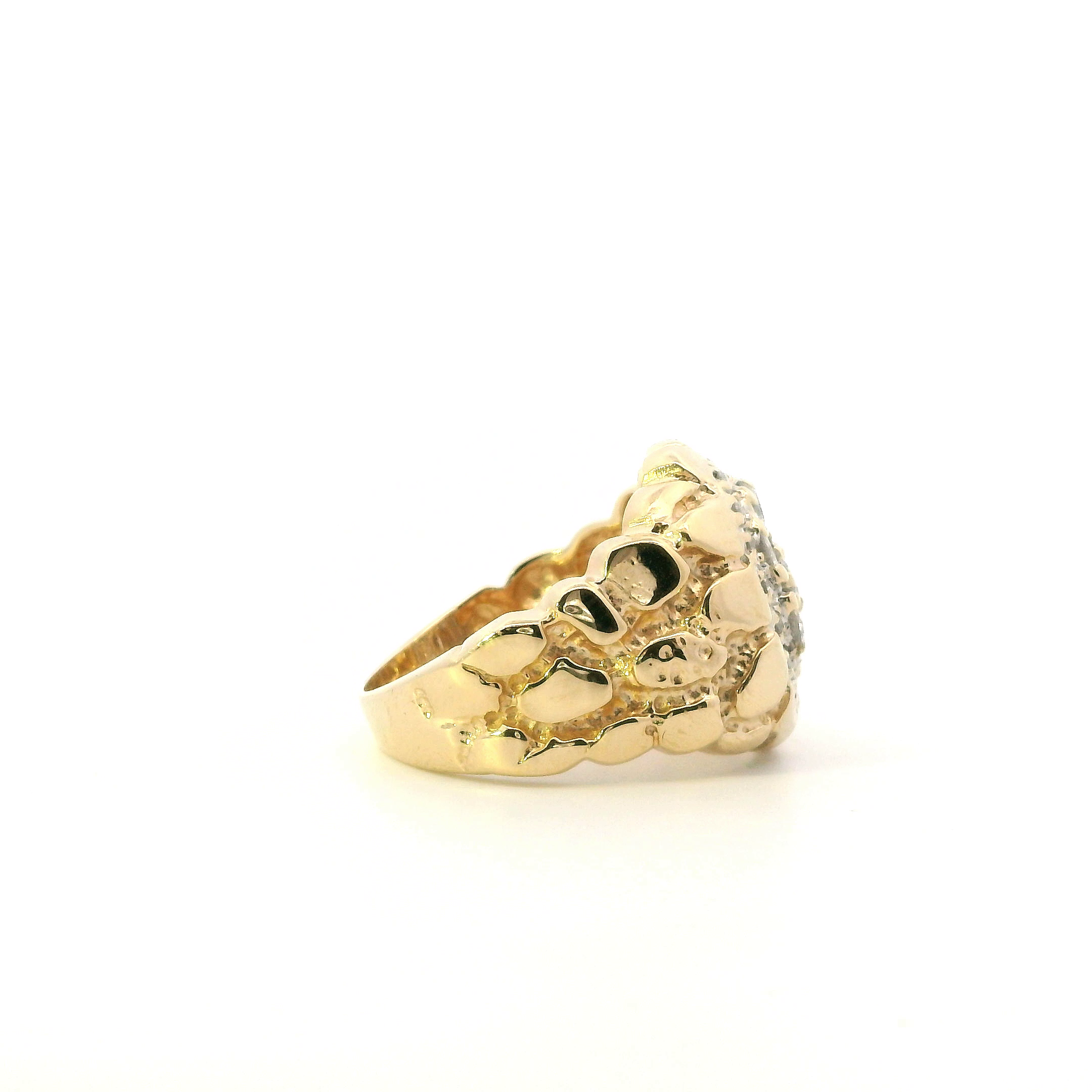 14K Yellow Gold Diamond Mens Ring - 1.08ct