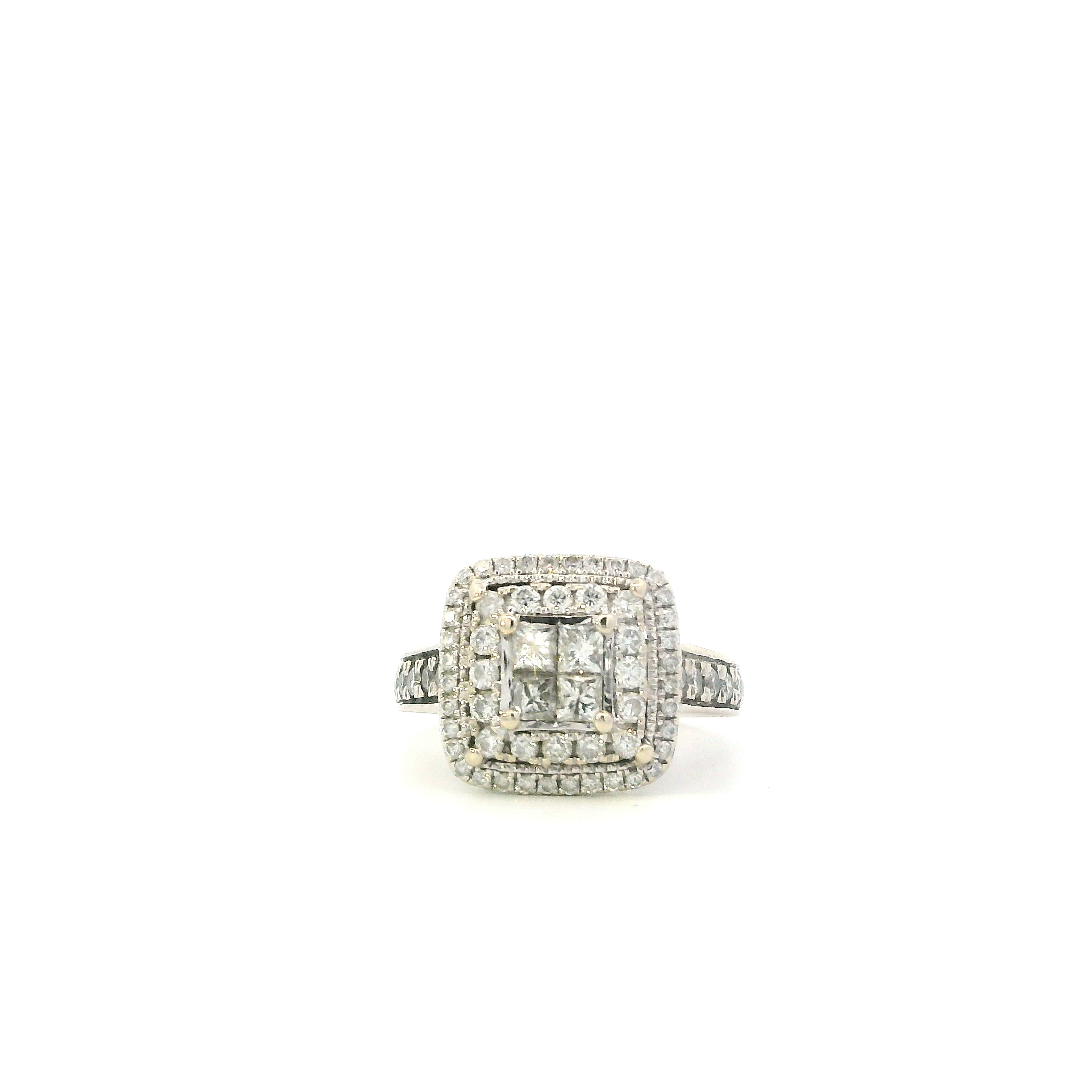 14K White Gold Diamond Womens Ring - 0.97ct