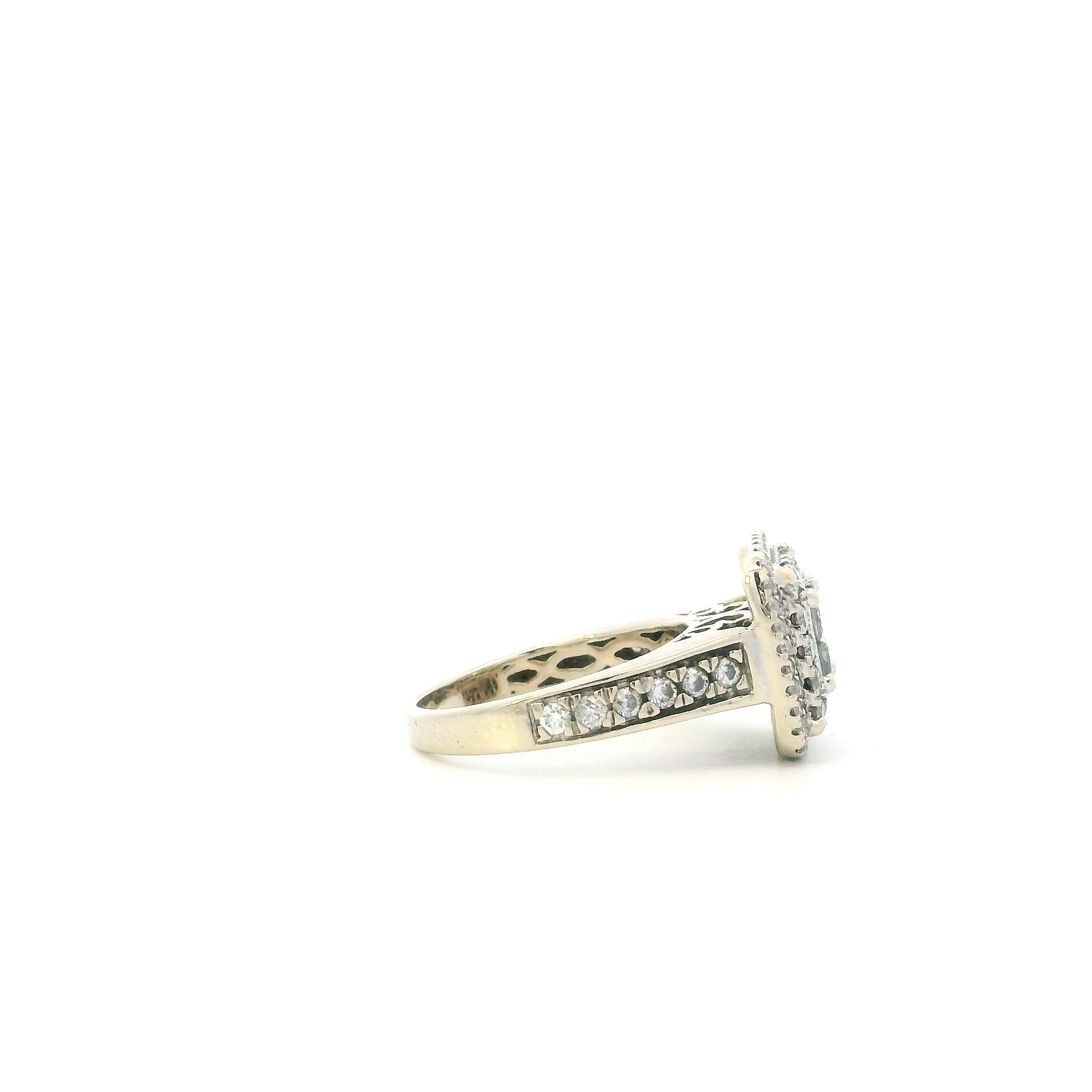 14K White Gold Diamond Womens Ring - 0.97ct