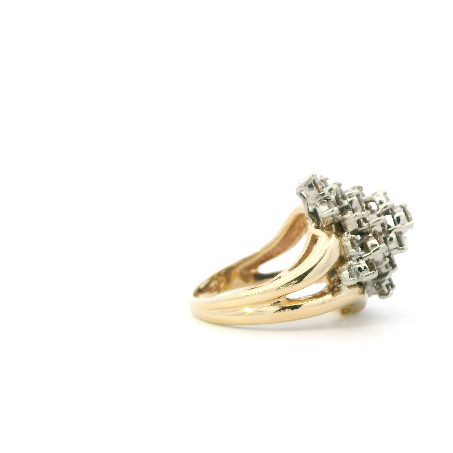 14K Yellow Gold Diamond Women's Ring - 1.61ct