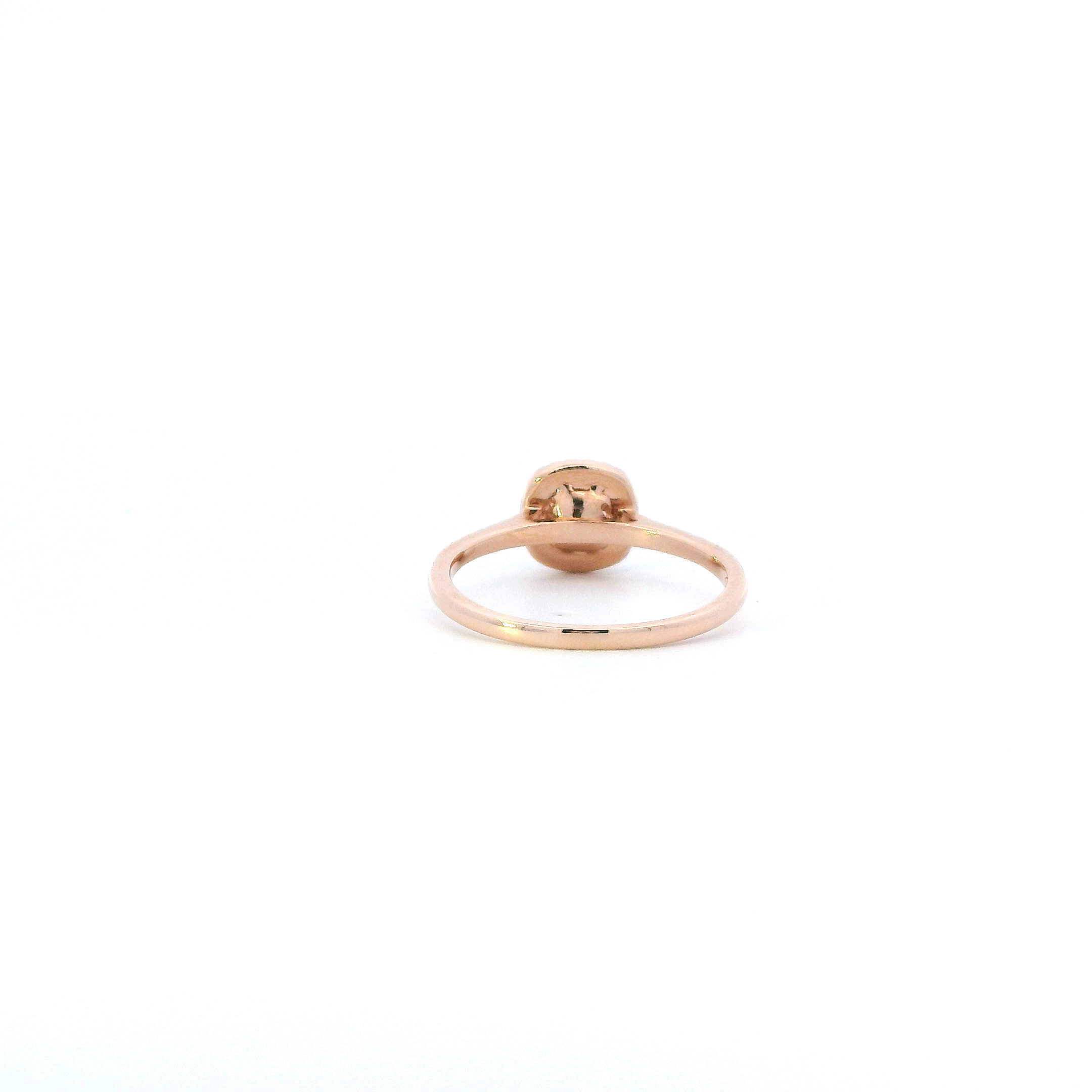 14K Rose Gold Cush Morganite & Diamond Womens Ring - 0.13ct