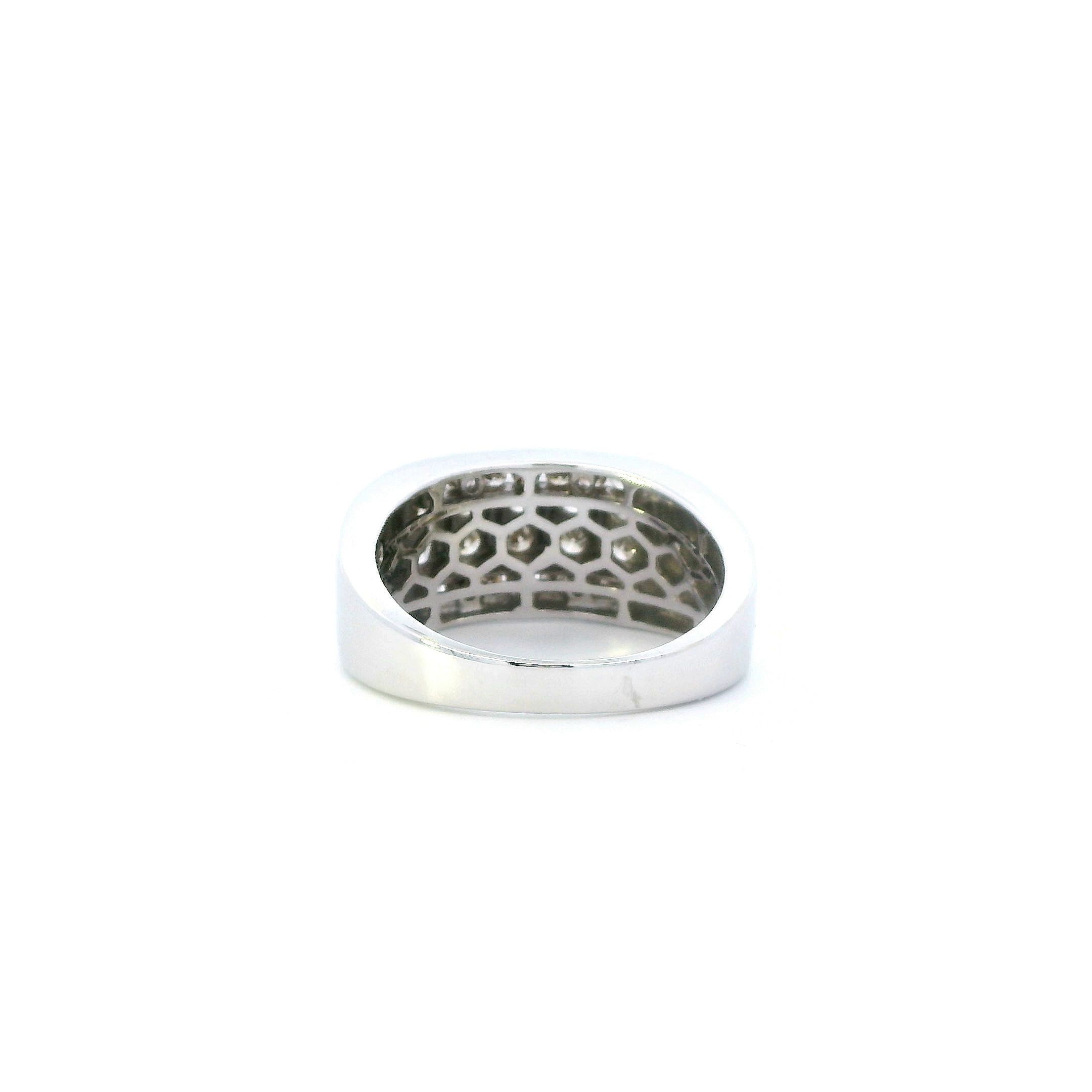 10K White Gold Diamond Mens Ring - 1.13ct