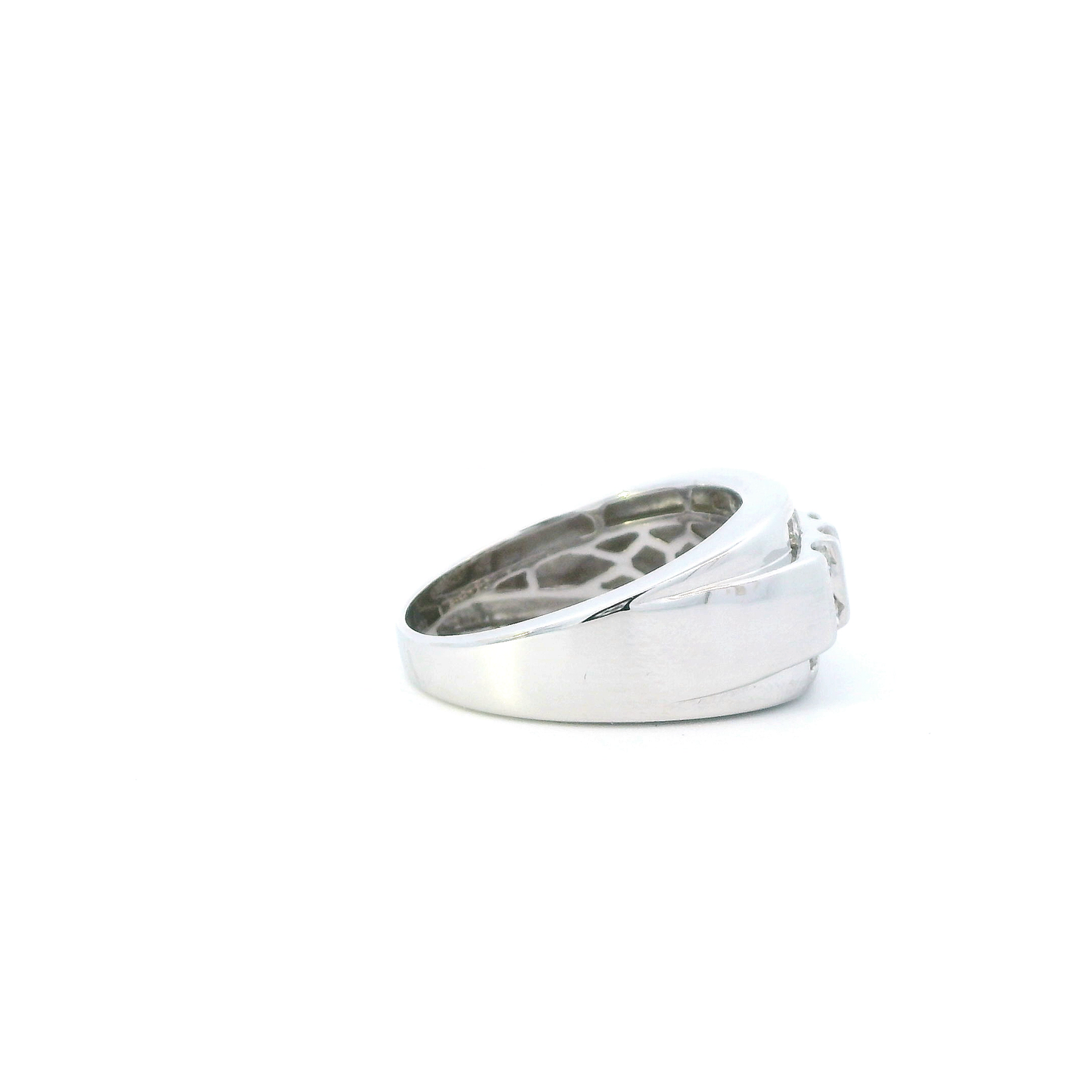 10K White Gold Diamond Mens Ring - 1.13ct