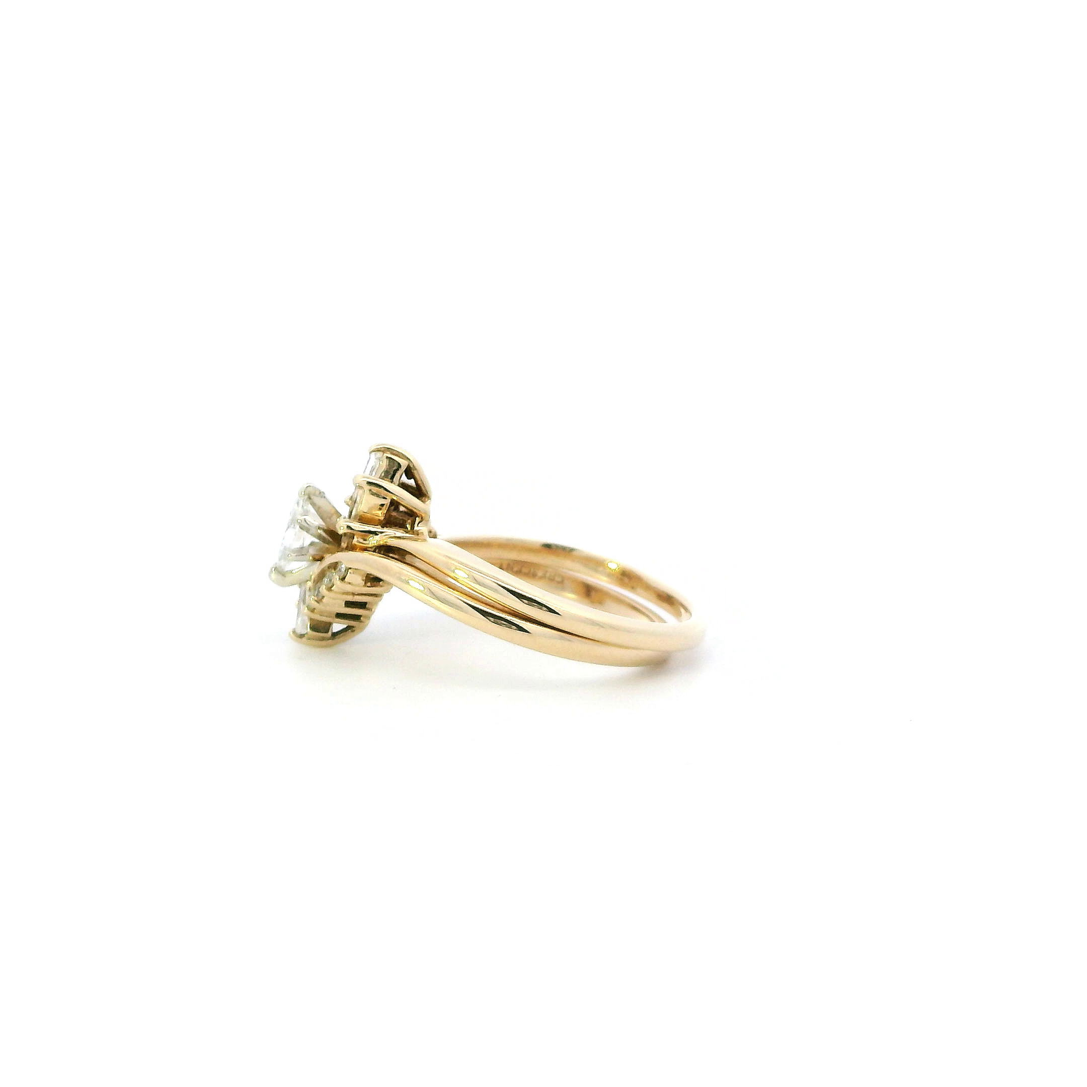 14K Yellow Gold Diamond Women's Engagement & Wedding Set - 0.25ct