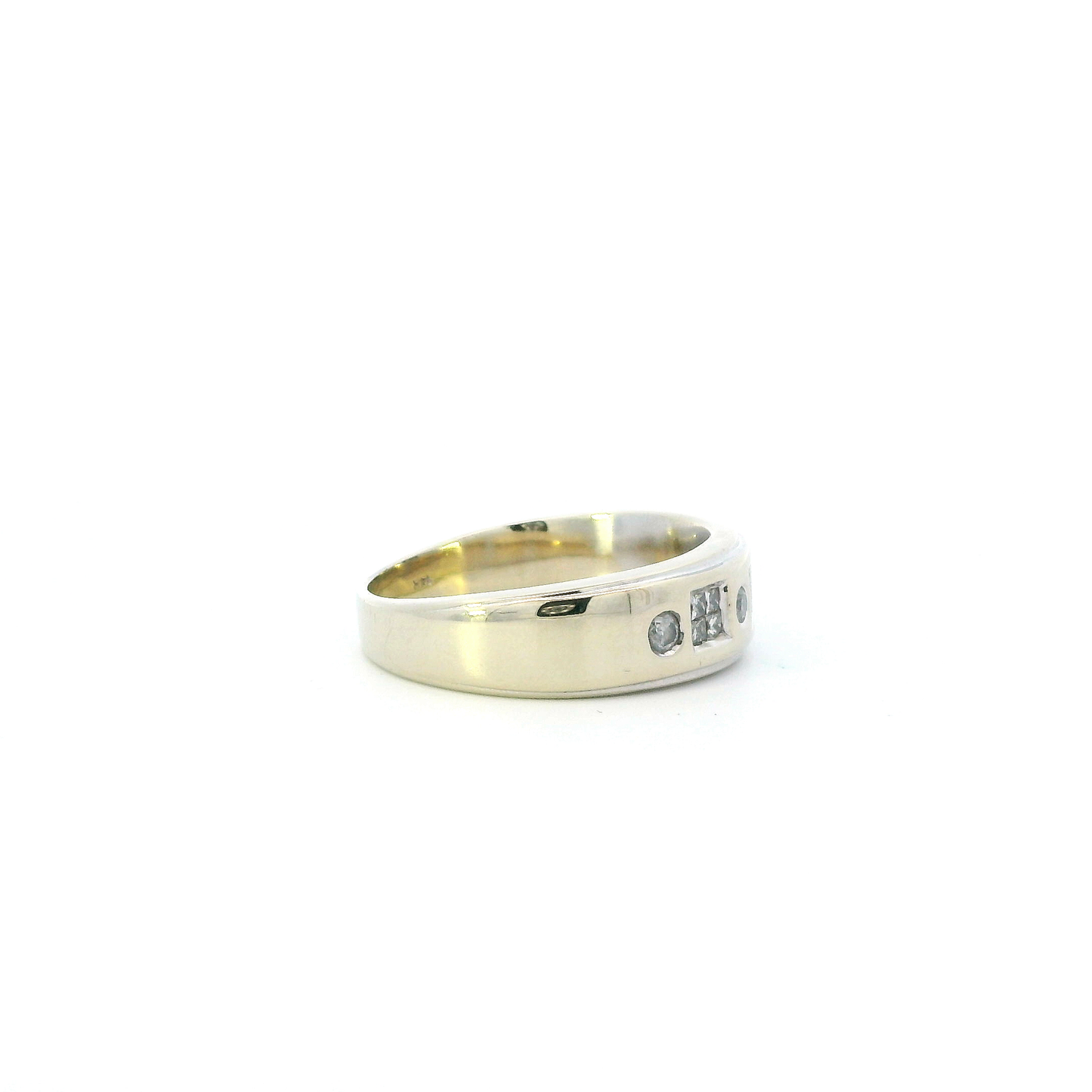 14K Yellow Gold Diamond Mens Ring  - 0.46ct