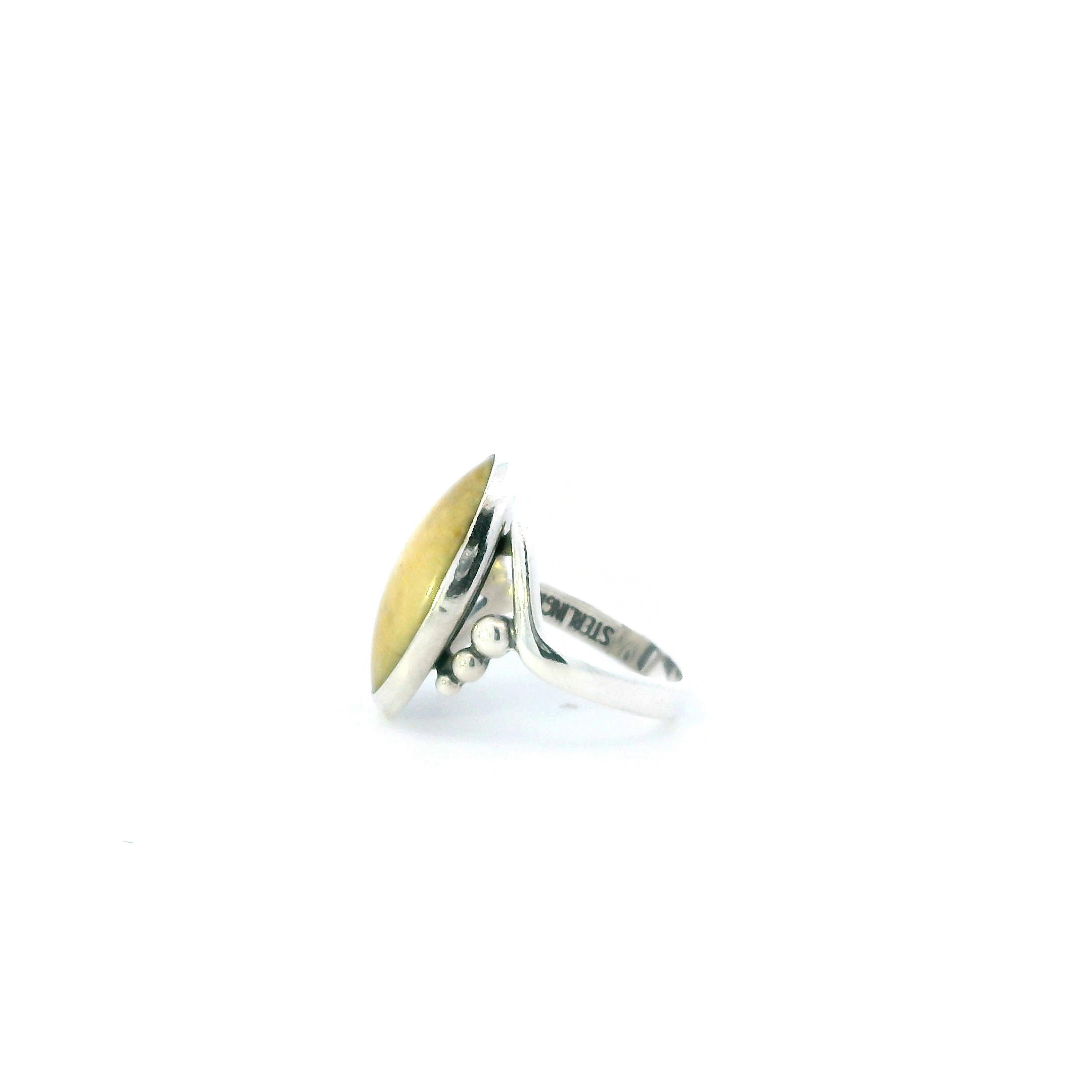 Sterling Silver Oval Butterscotch Stone