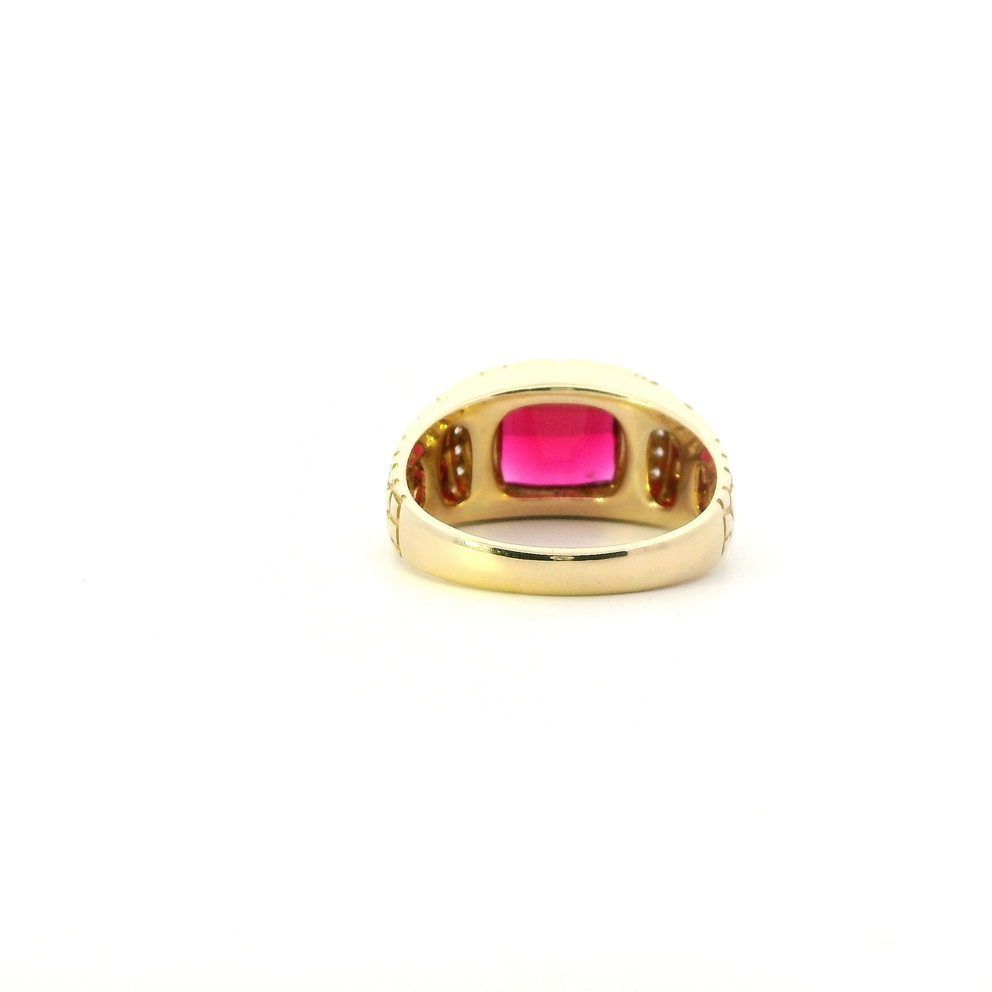 14K Yellow Gold Ruby Nugget Men's Ring- 0.27ct