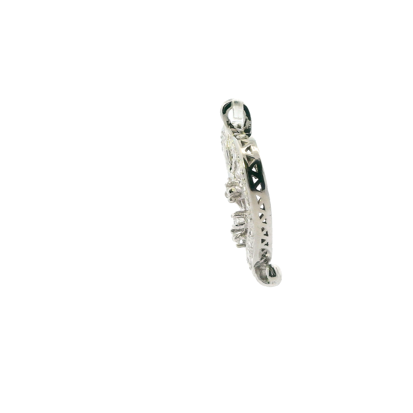 10K White Gold Diamond Heart Pendant