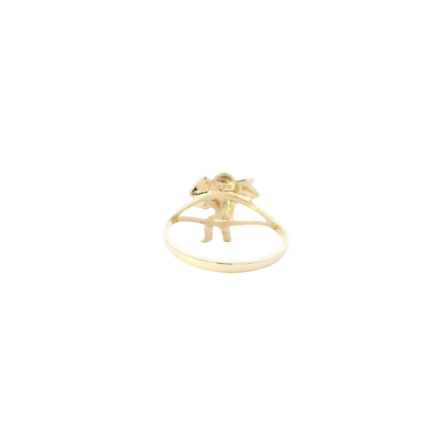 10K Yellow Gold Diamond Cherub Angel Ring