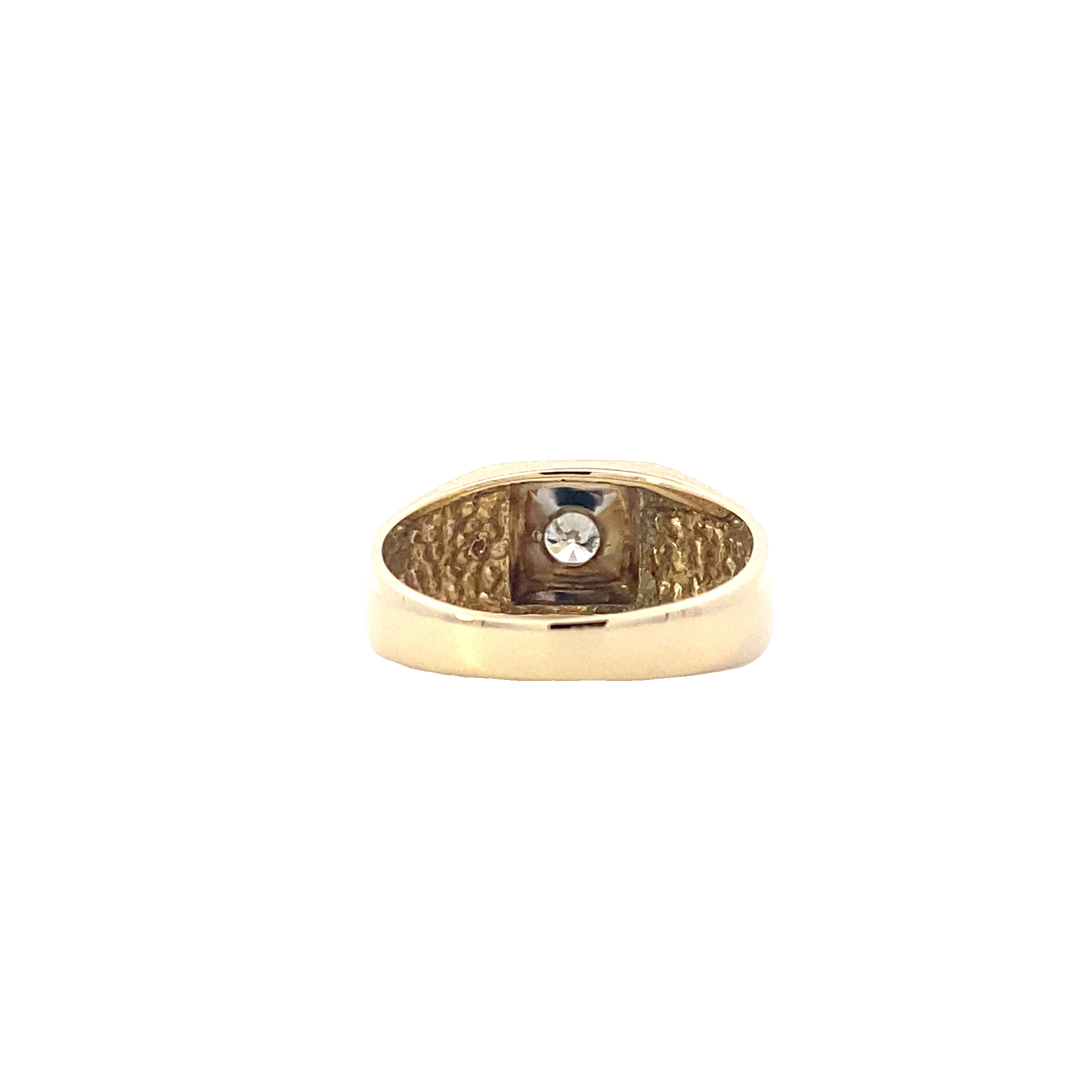 14K Yellow Gold Diamond Men's Ring - 0.28ct