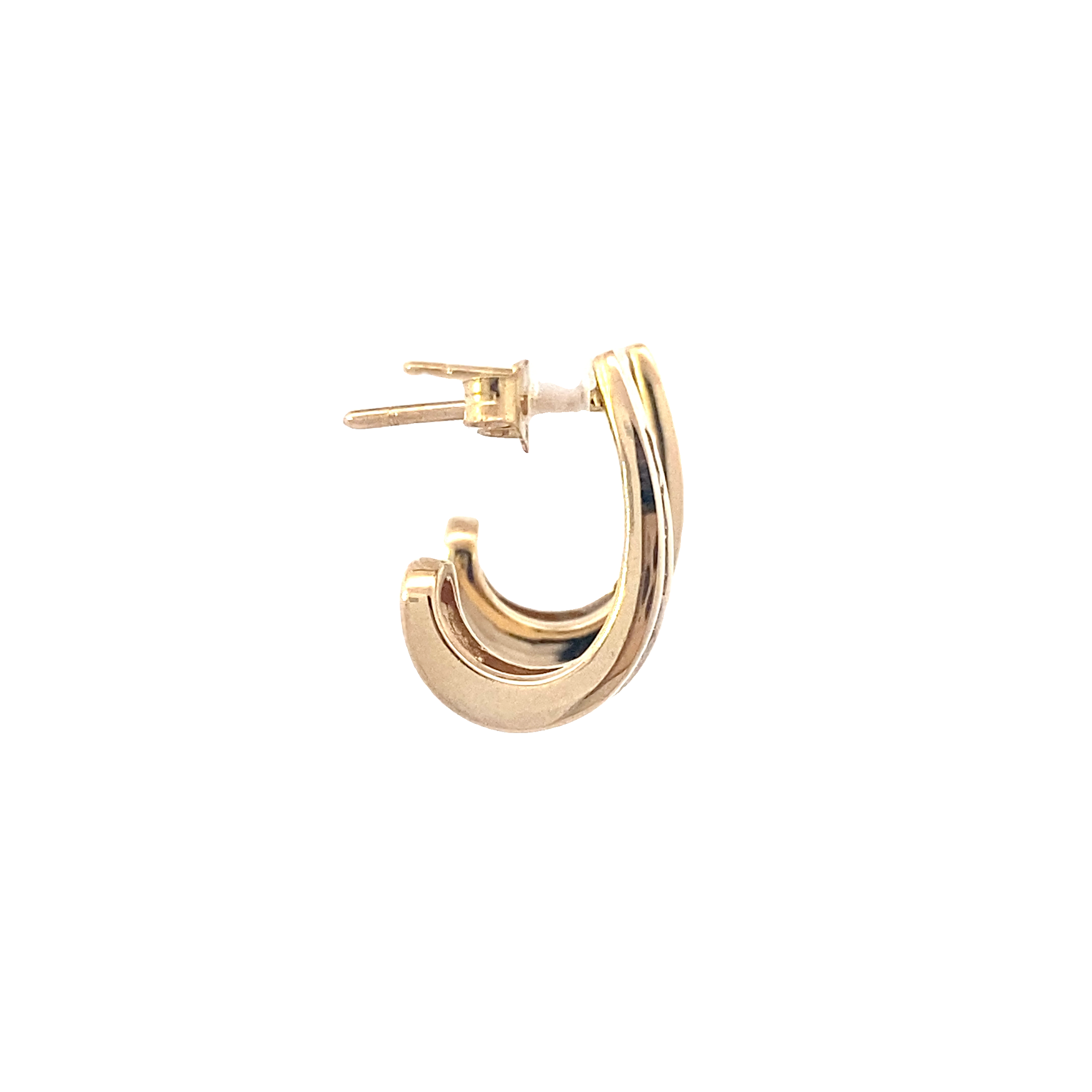 10K Yellow Gold Diamond Half Hoop Earrings-0.41ct