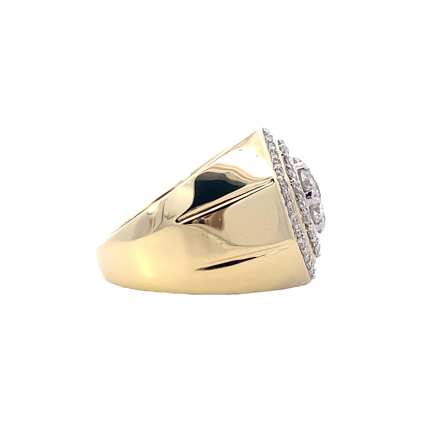 10K Yellow Gold Diamond Men's Ring - 1.69ct