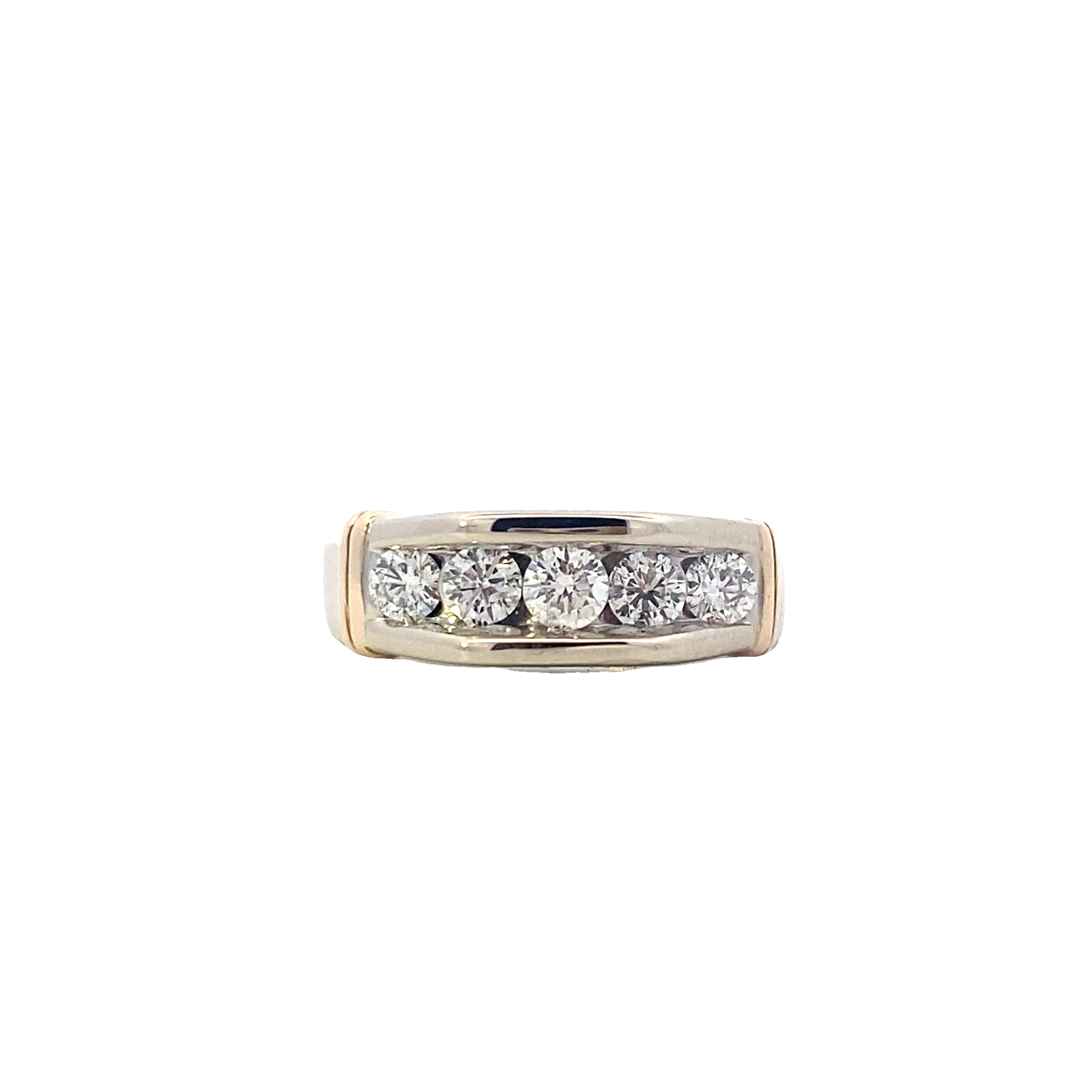 14K Yellow & White Gold Men's Diamond Ring - 1.02ct