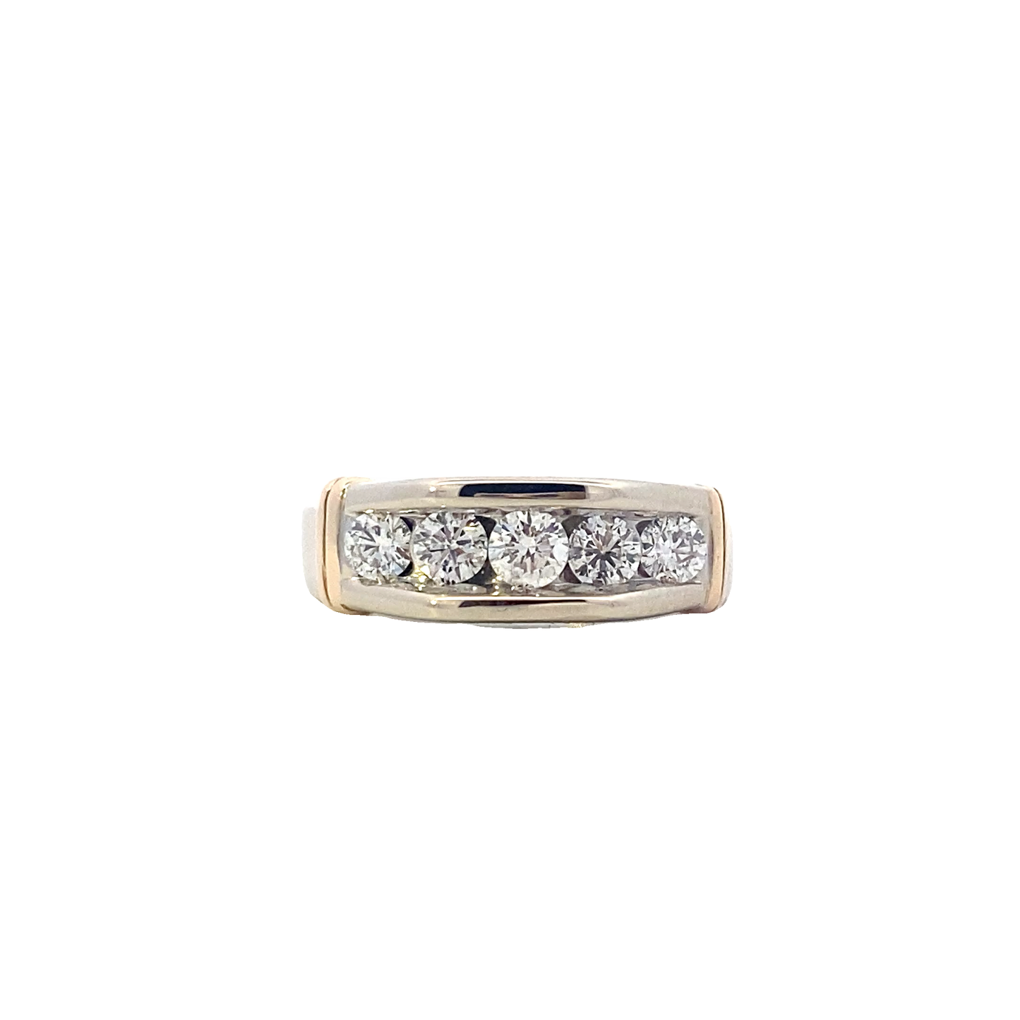14K Yellow & White Gold Men's Diamond Ring - 1.02ct