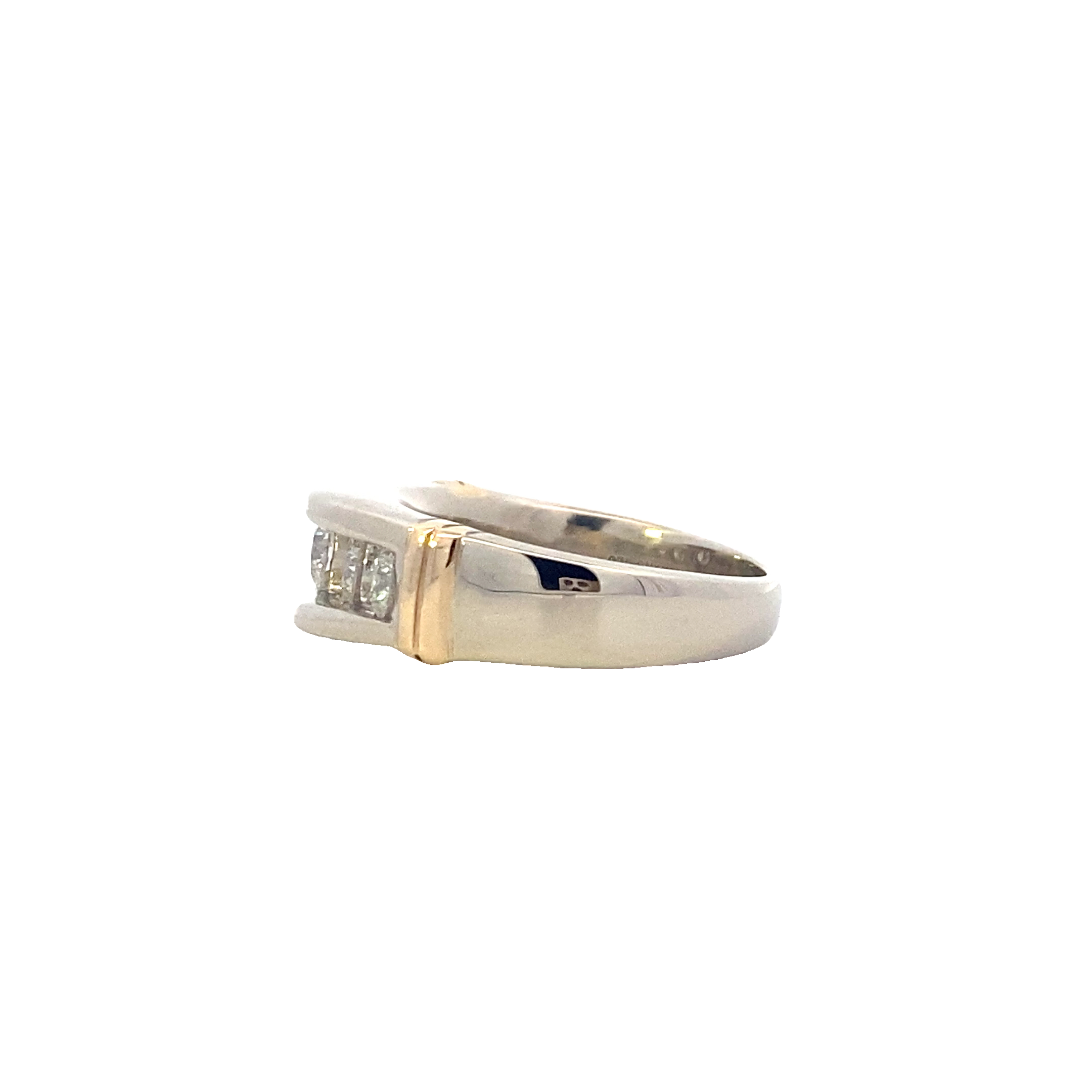 14K Yellow & White Gold Men's Diamond Ring - 1.02ct