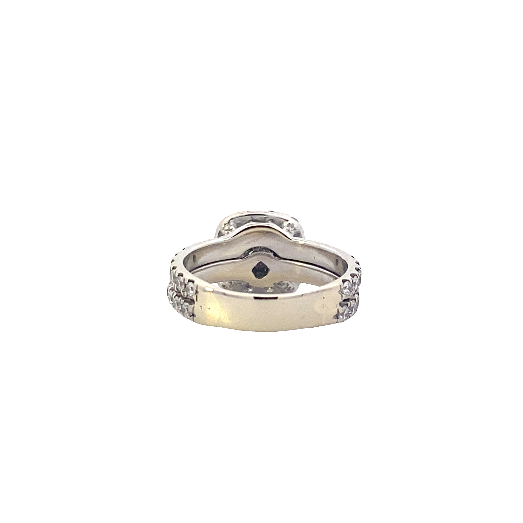 14K White Gold Diamond Engagement & Wedding Ring Set - 1.96ct
