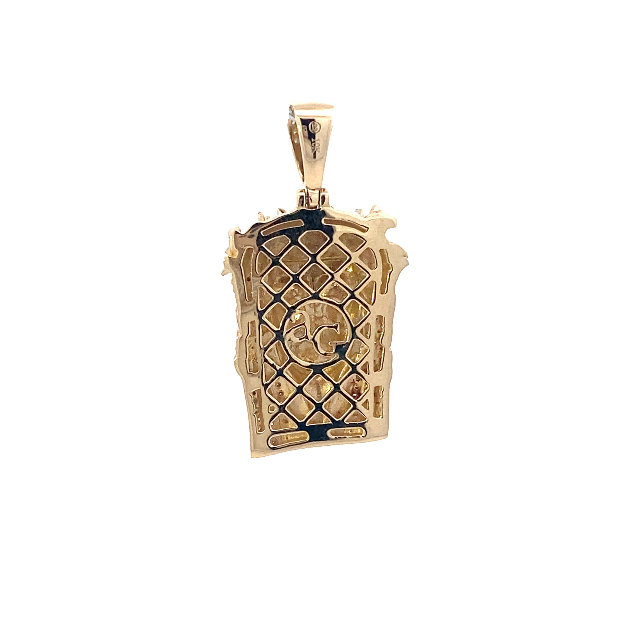10K Yellow Gold Diamond Jesus Face Pendant