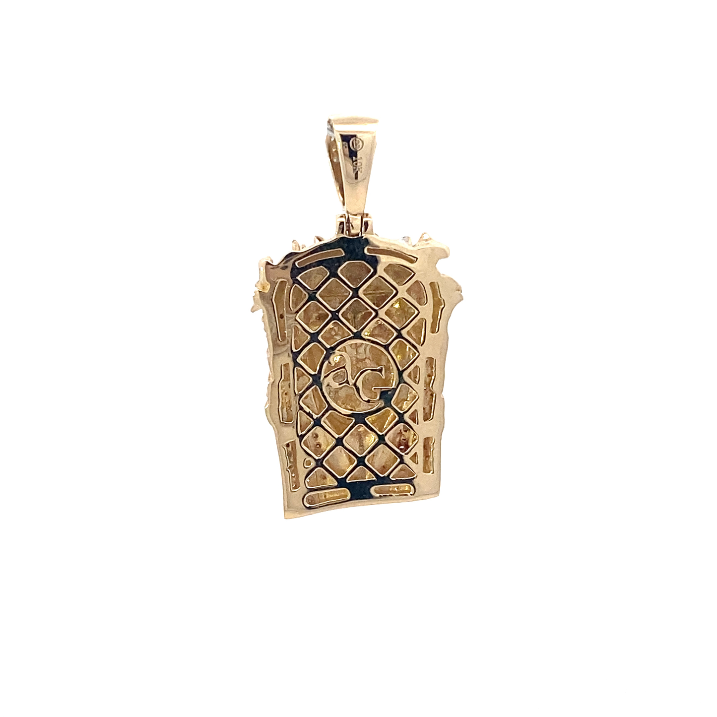 10K Yellow Gold Diamond Jesus Face Pendant