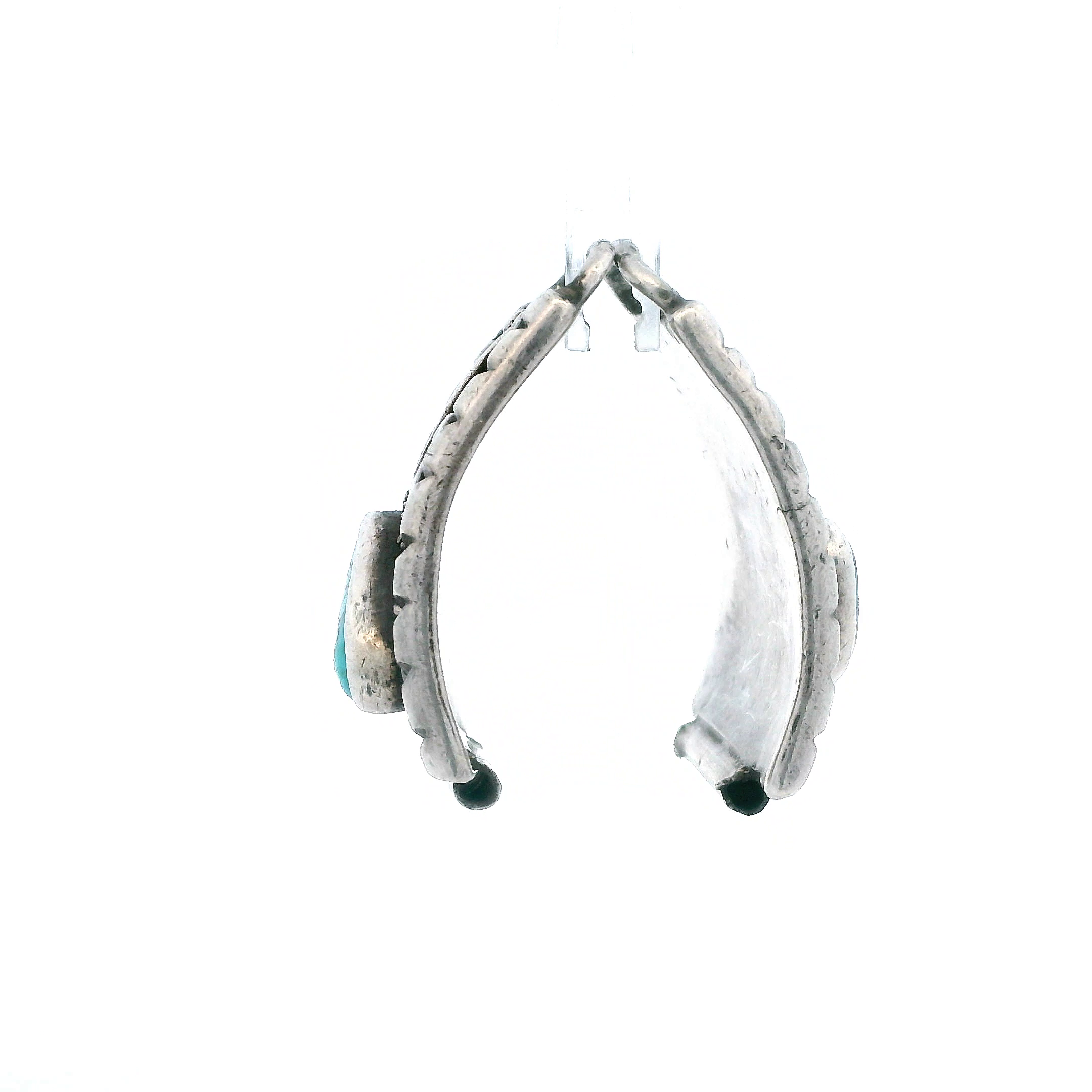 Vintage Sterling Silver Turquoise Handmade Watch Band Parts