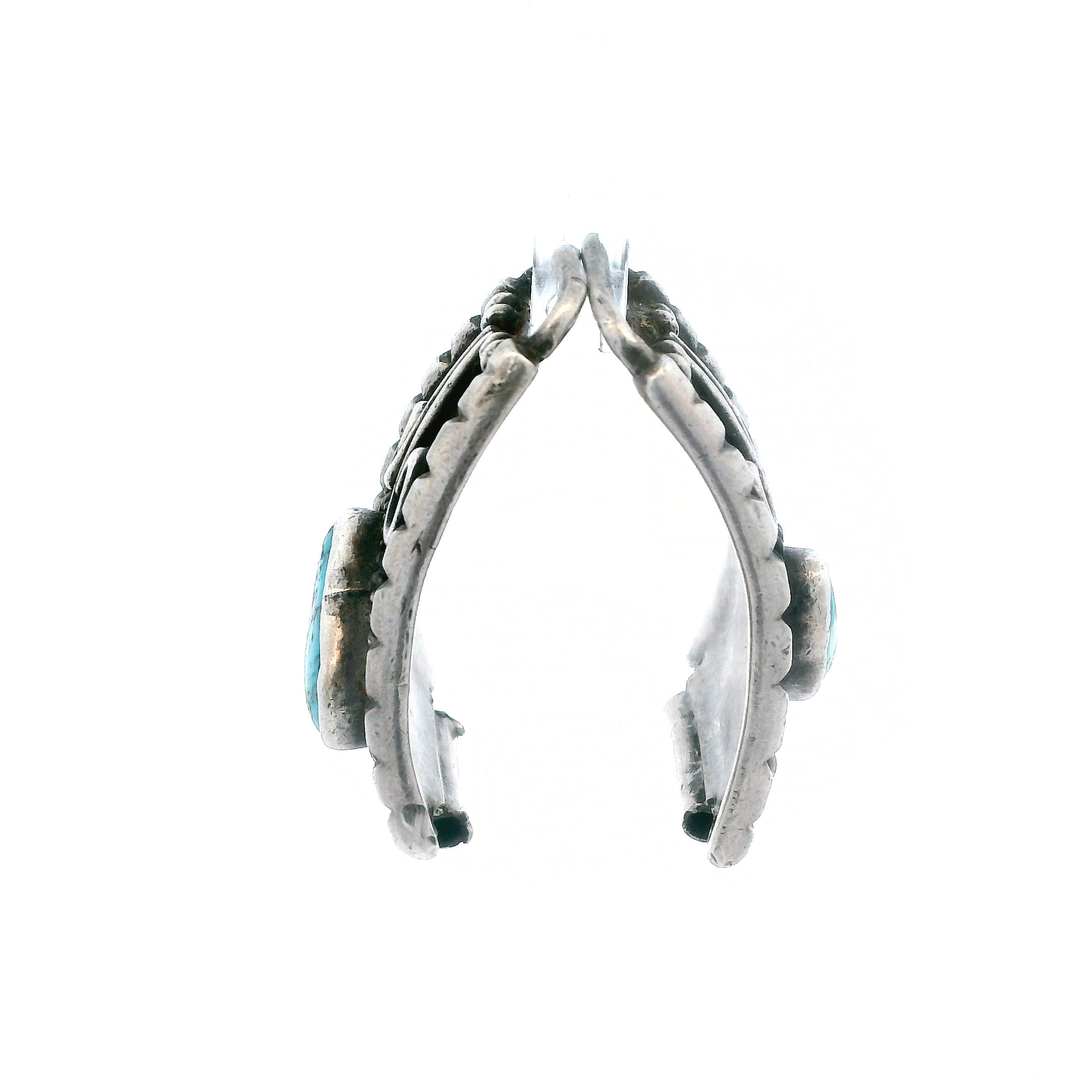 Vintage Sterling Silver Turquoise Handmade Watch Band Parts