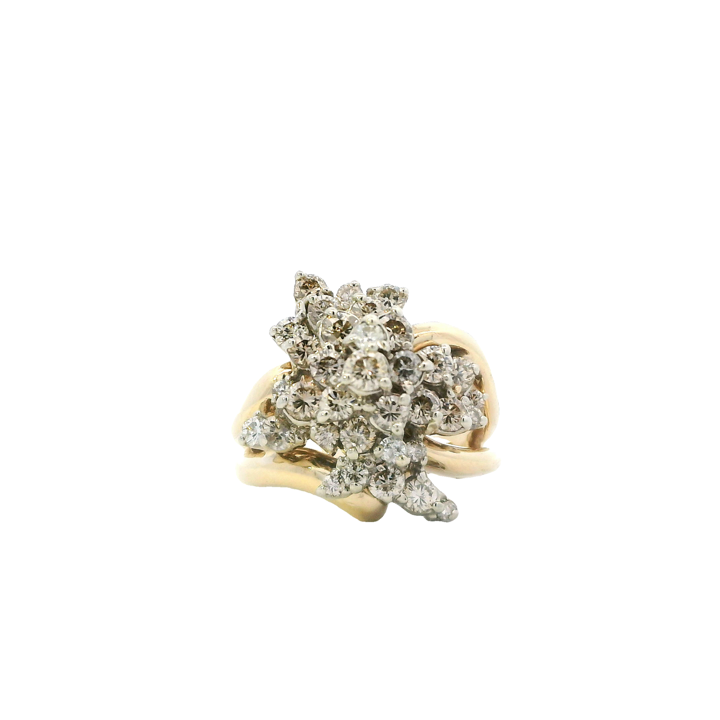 14K Yellow Gold Diamond Women's Ring - 1.61ct