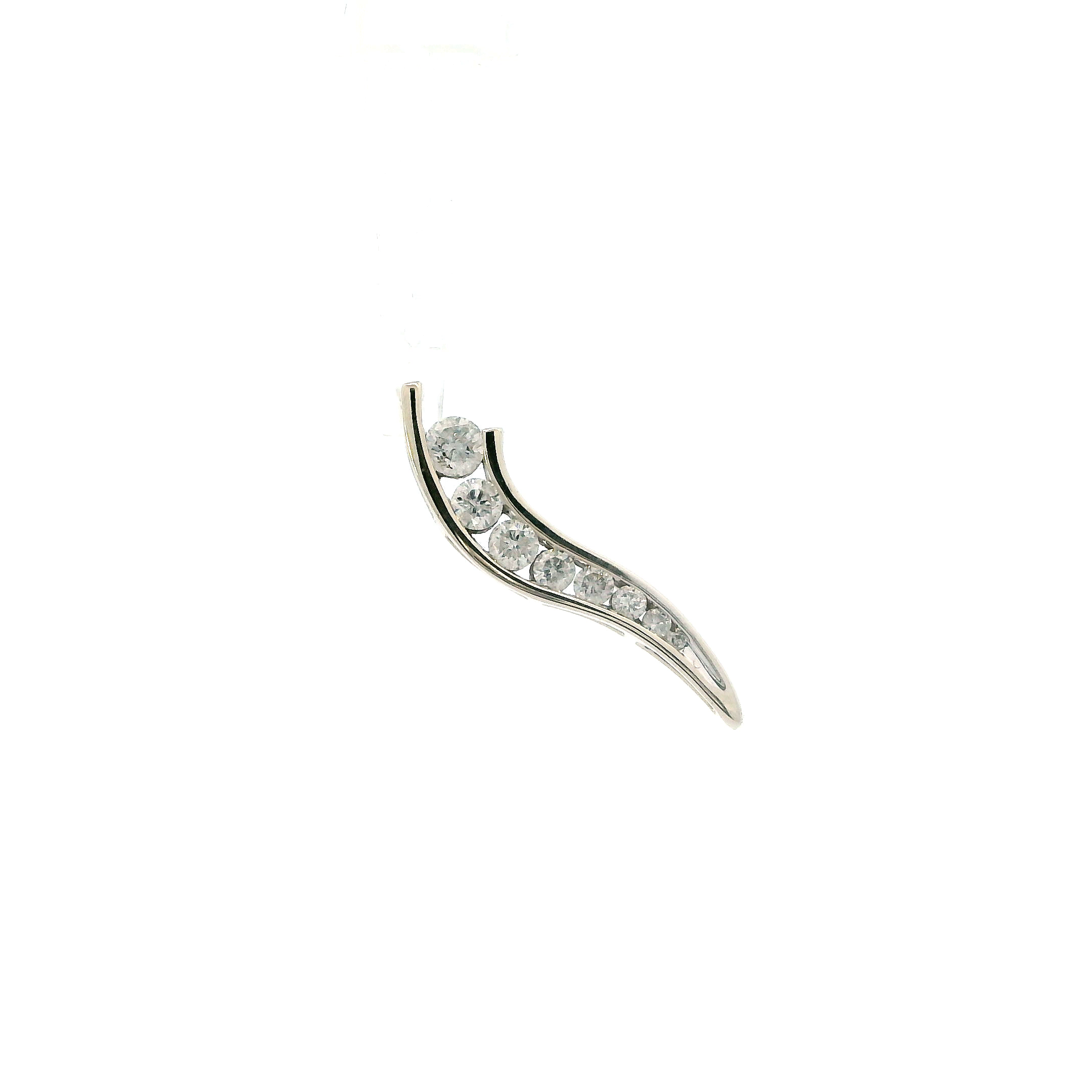 10K White Gold Diamond Journey Pendant - 0.46ct