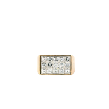 18K Yellow Gold Diamond Mens Ring - 3.00ct