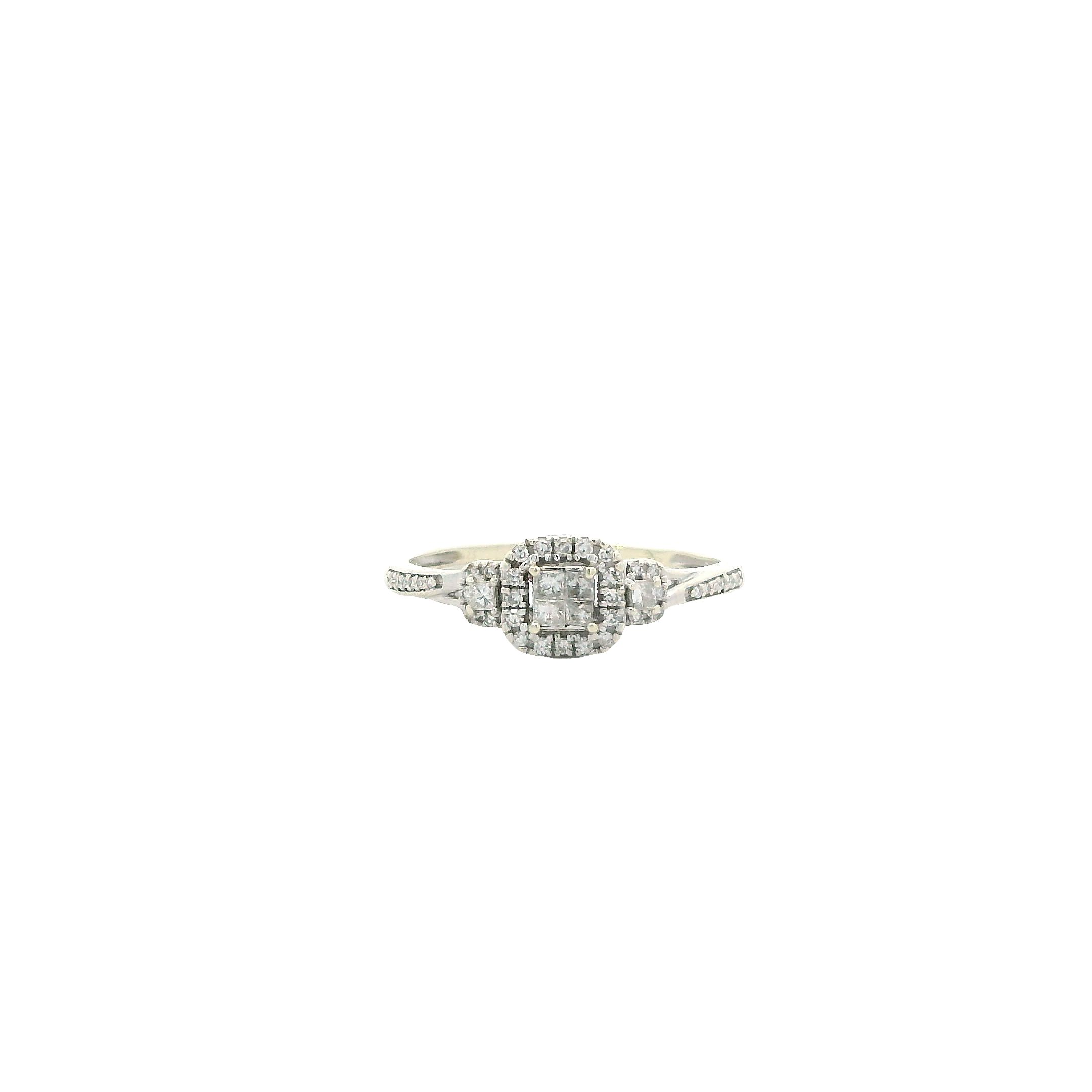 10K White Gold Diamond Women's Ring - 0.26ct