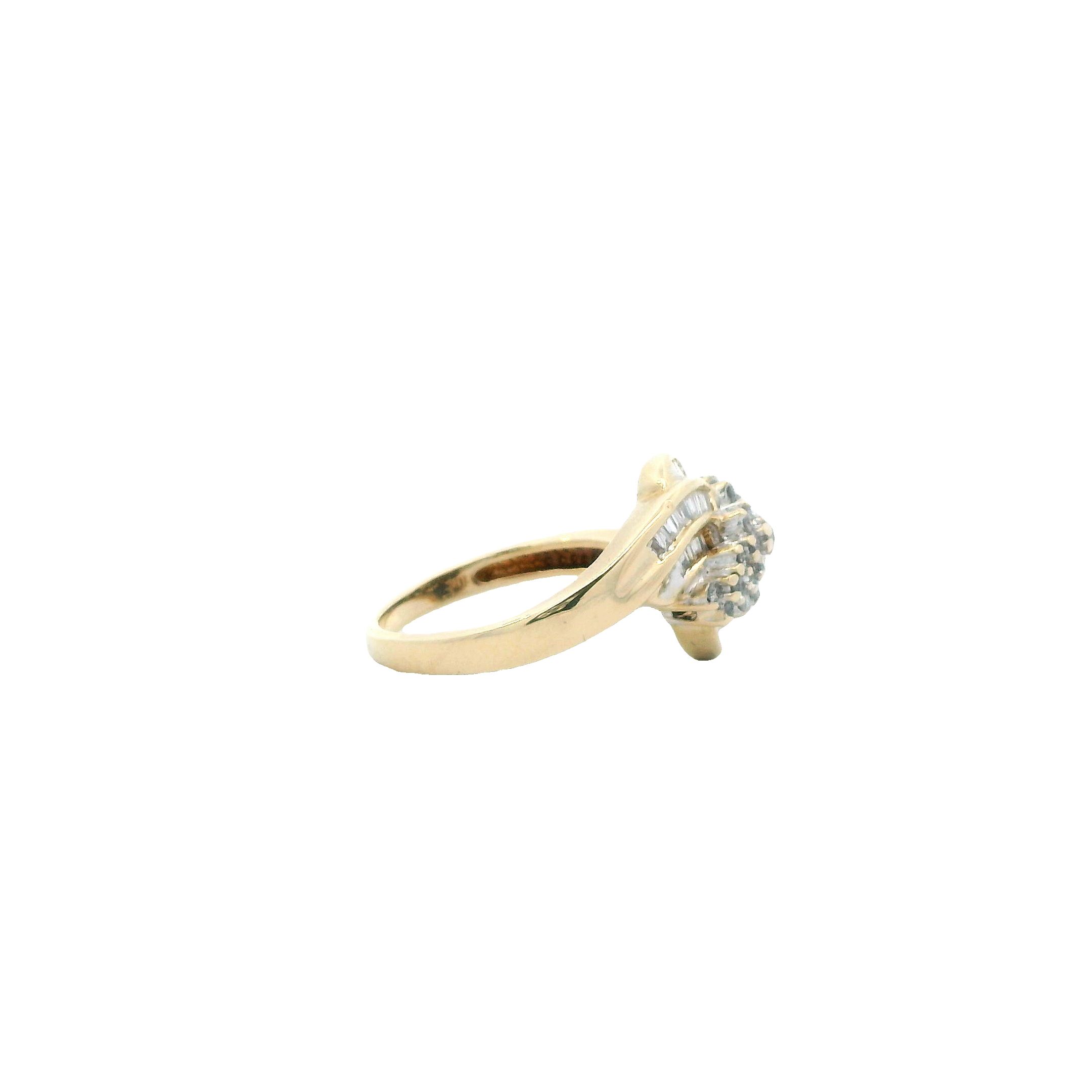 10K Yellow Gold Diamond Women's Ring - 0.21ct