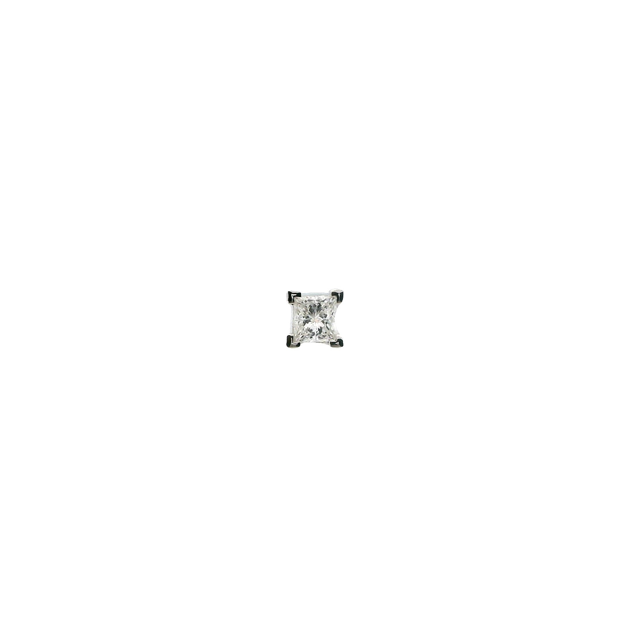 Platinum Diamond Solitaire Single Earring - 0.46ct