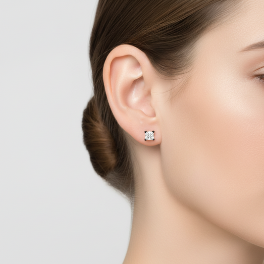 Platinum Diamond Solitaire Single Earring - 0.46ct