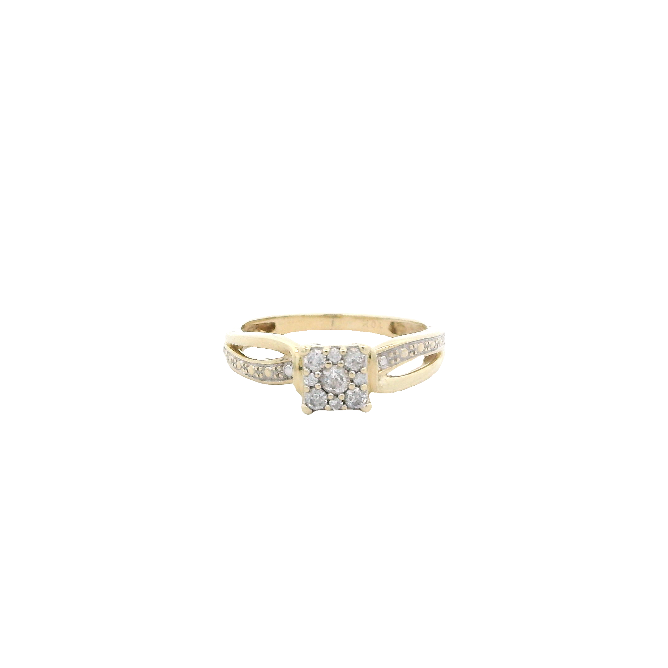 10K Yellow Gold Diamond Ring - 0.17ct