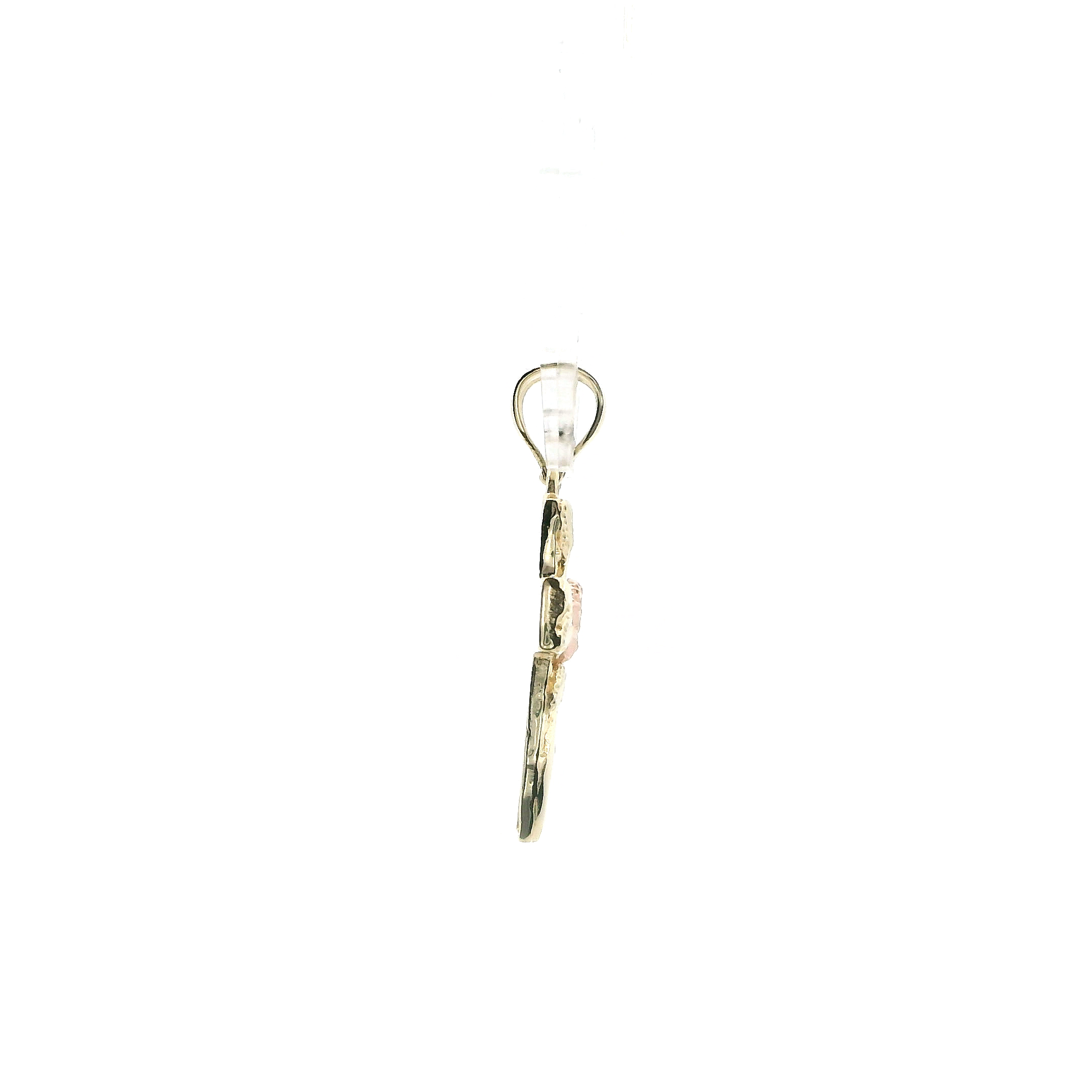 10K Yellow & Rose Gold Filgree Rose & Cross Pendant