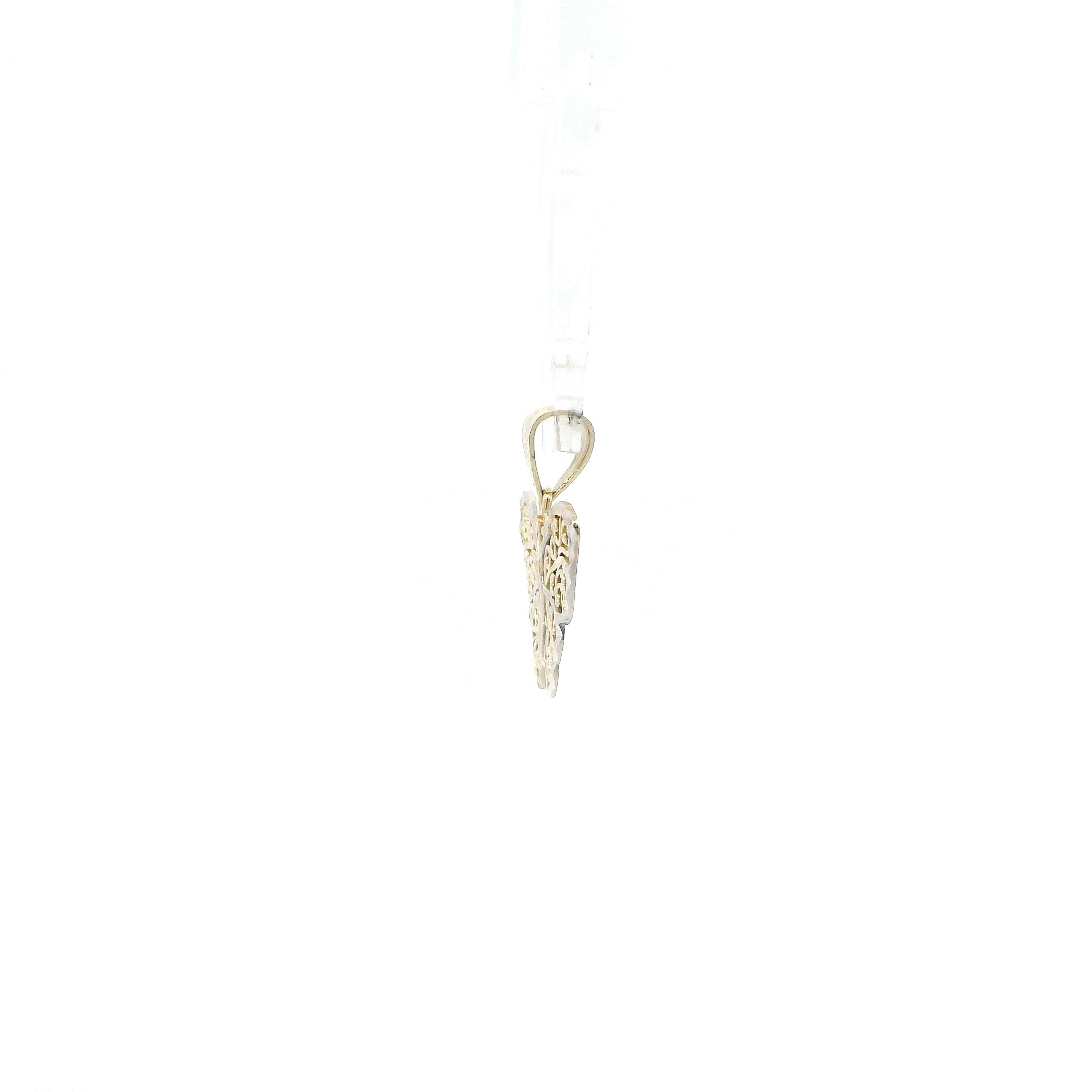 10K Yellow & White Gold Filigree Butterfly Pendant