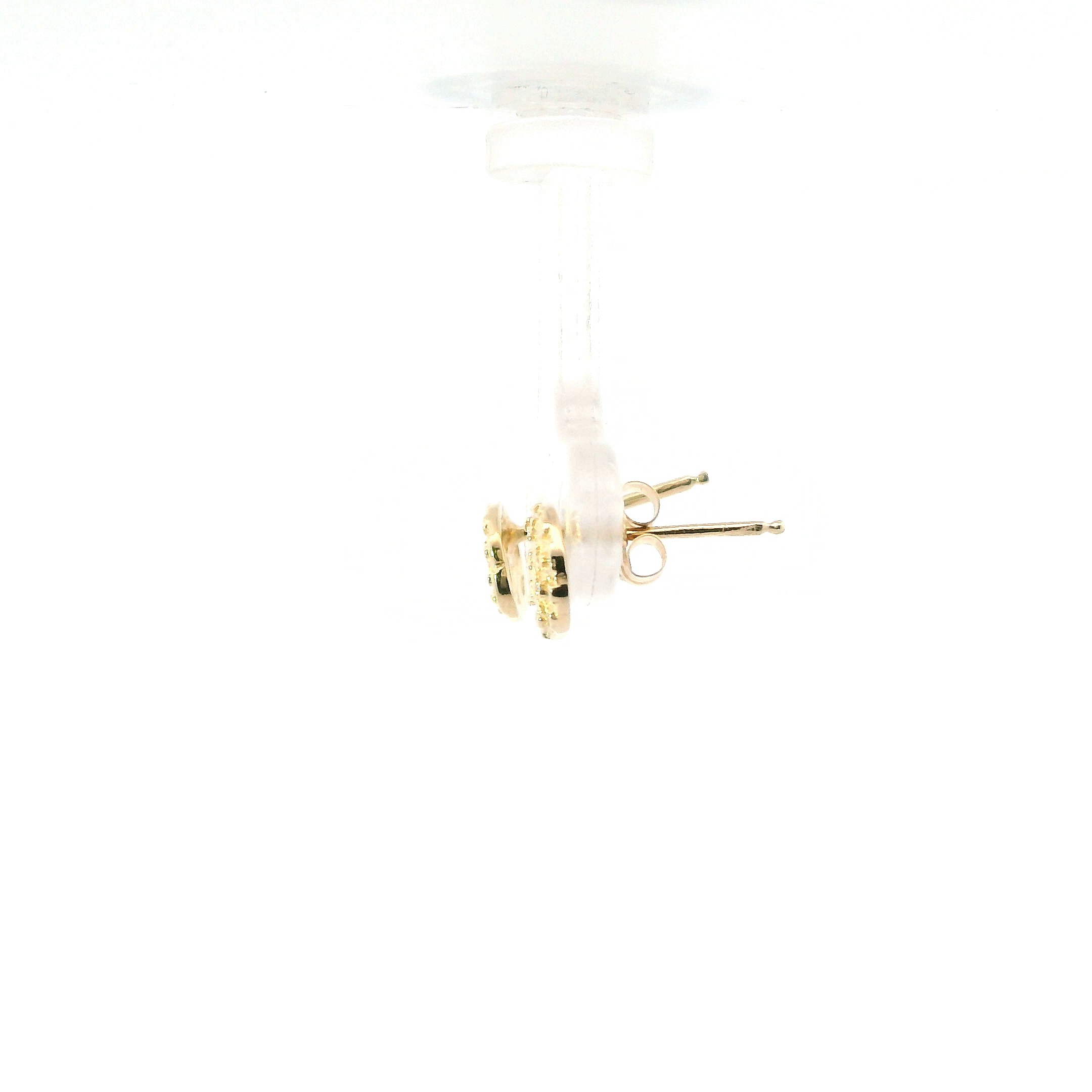 14K Yellow Gold Round Nugget Stud Earrings