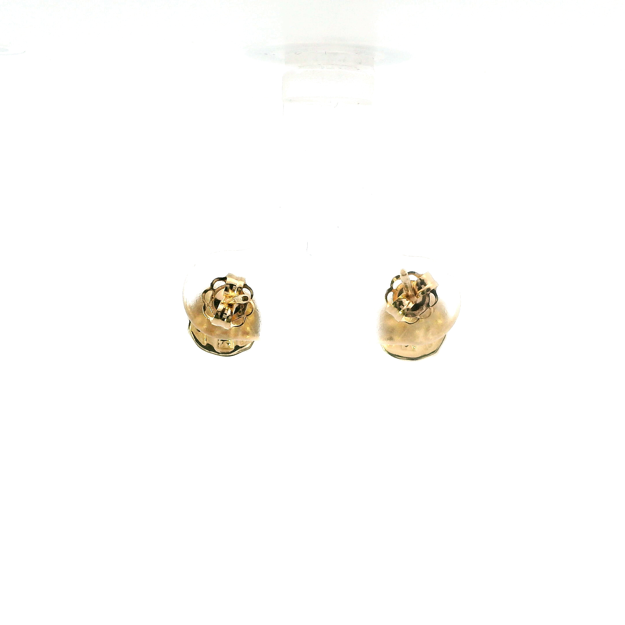 14K Yellow Gold Round Nugget Stud Earrings