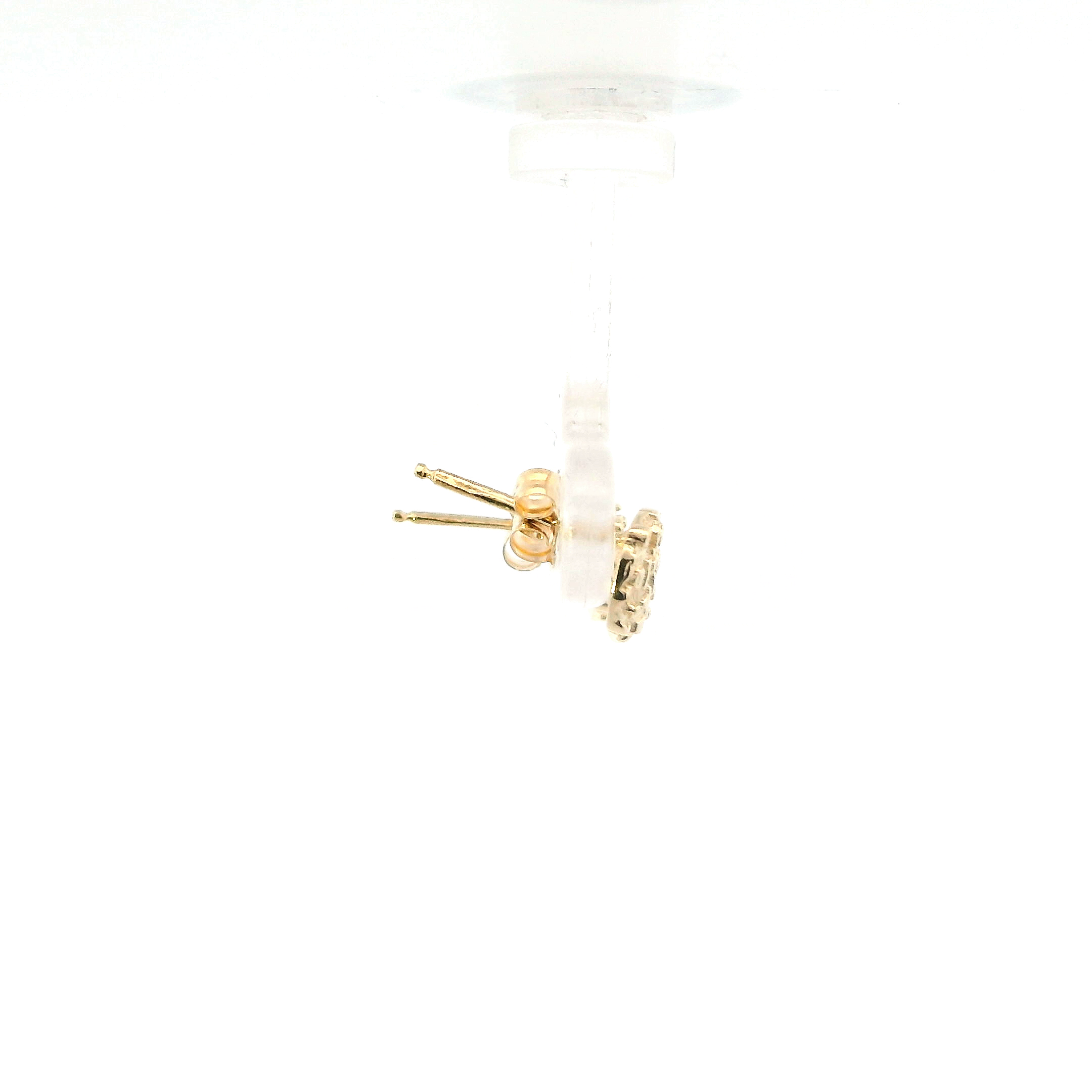 14K Yellow Gold Round Nugget Stud Earrings