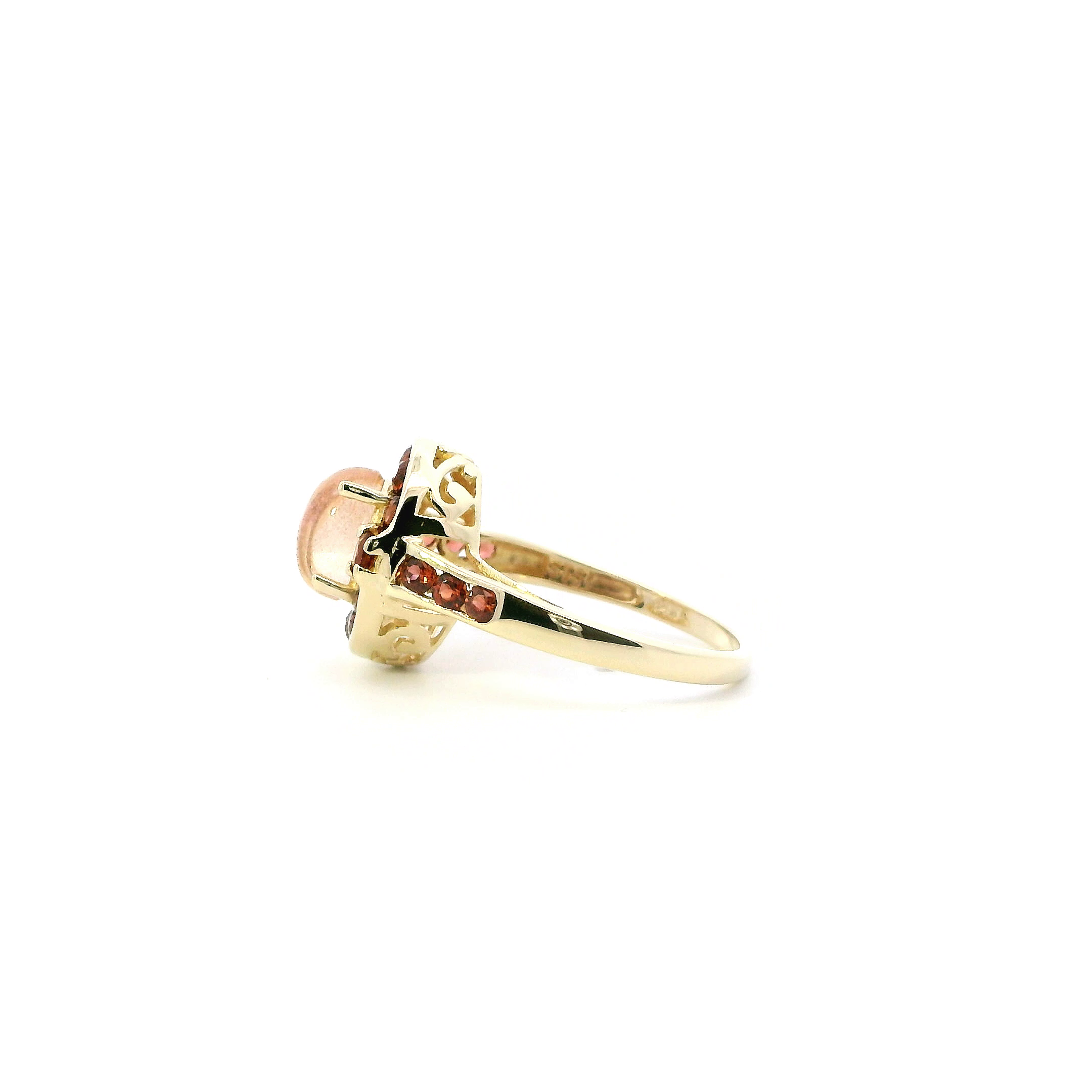 14K Yellow Gold Brown Tourmaline Womens Ring