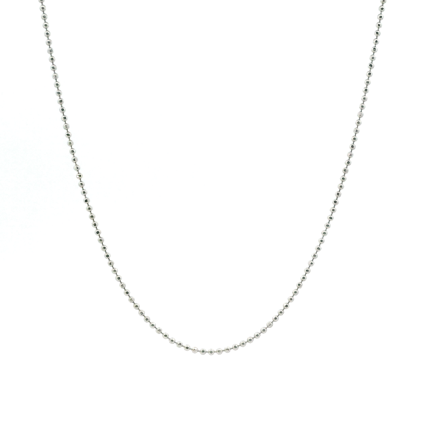 14K White Gold 22" Beaded Chain