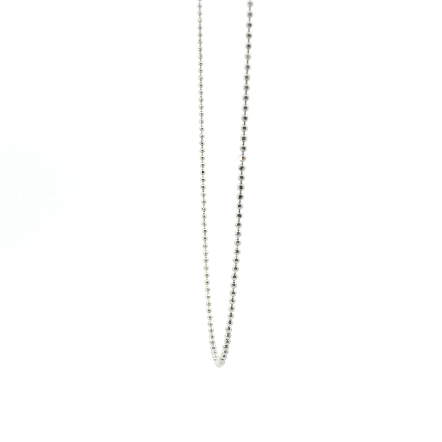 14K White Gold 22" Beaded Chain